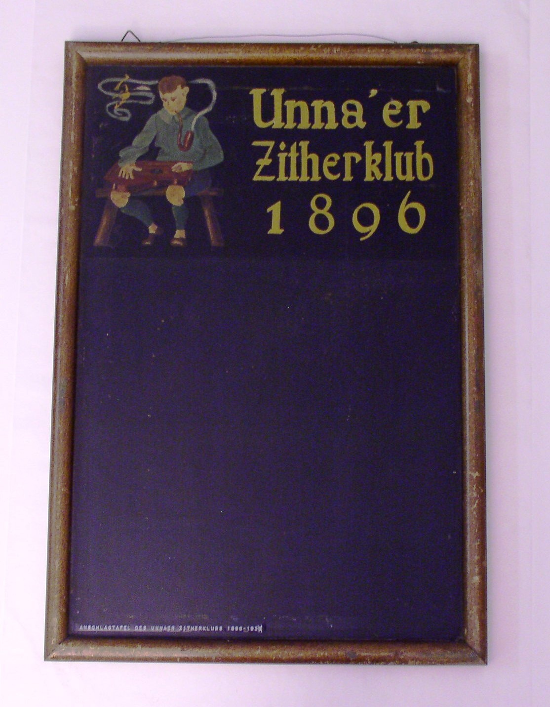 Anschlagtafel des Unnaer Zitherklubs (Hellweg-Museum Unna CC BY-NC-SA)