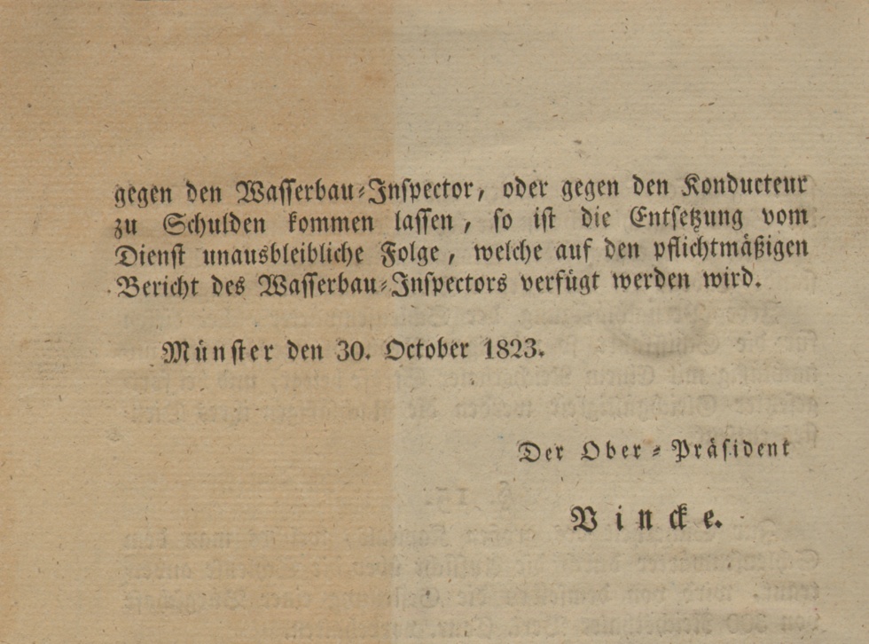 Schleusenwärter-Instruktion 1823 2(2) (Heimatmuseum Waltrop CC BY-NC-SA)