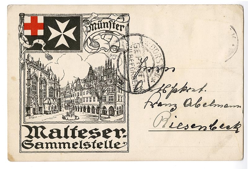 Postkarte: Malteser Sammelstelle (Stadtmuseum Münster CC BY-NC-SA)
