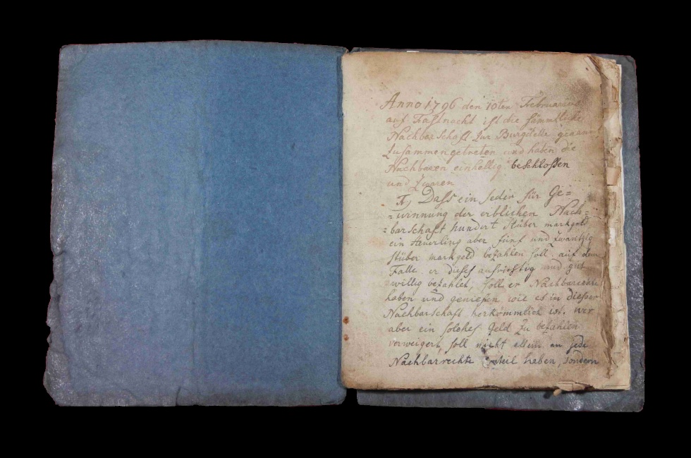 Protokolbuch des Borgdellenhook von 1796 (Archäologie Nockemann CC BY-NC-SA)