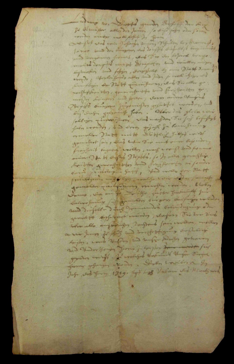 Urkunde über die Stadtrechtsverleihung für Ramsdorf (Museum Burg Ramsdorf CC BY-NC-SA)