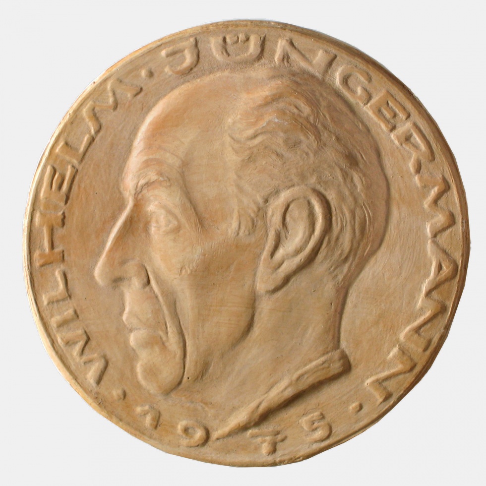 Medaille Wilhelm Jüngermann, Seitenprofil (Museen der Stadt Lüdenscheid CC BY-NC-SA)