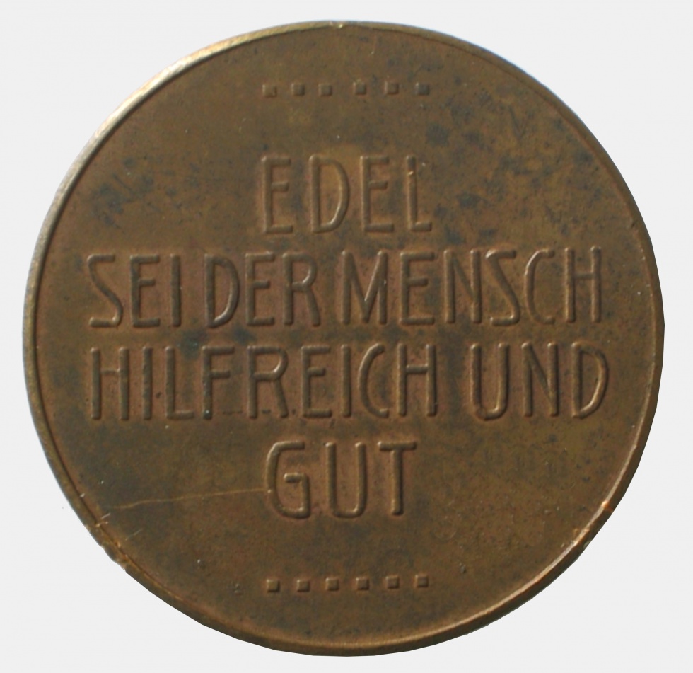 Medaille Edel sei der Mensch Hilfreich und Gut (Museen der Stadt Lüdenscheid CC BY-NC-SA)