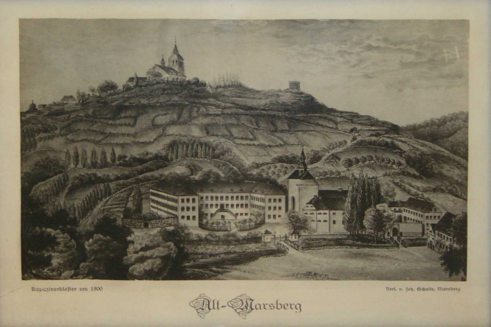 Kapuzinerkloster um 1800 (Heimatmuseum der Stadt Marsberg CC BY-NC-SA)