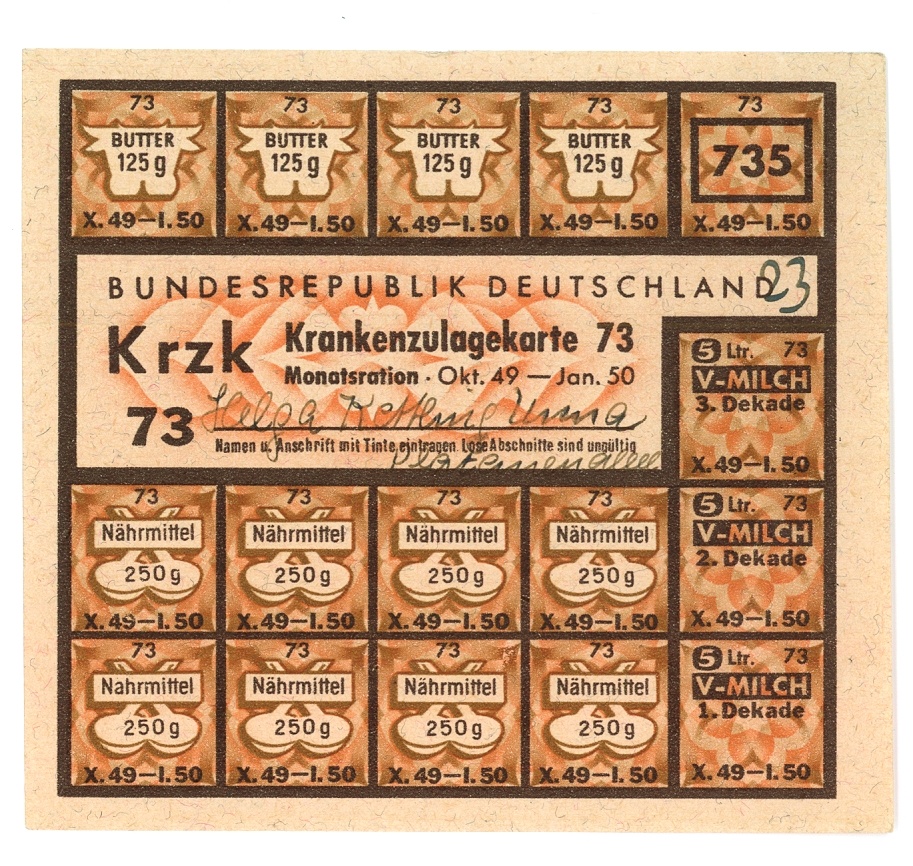 Lebensmittelmarken & Krankenzulagekarte (Hellweg-Museum Unna CC BY-NC-SA)