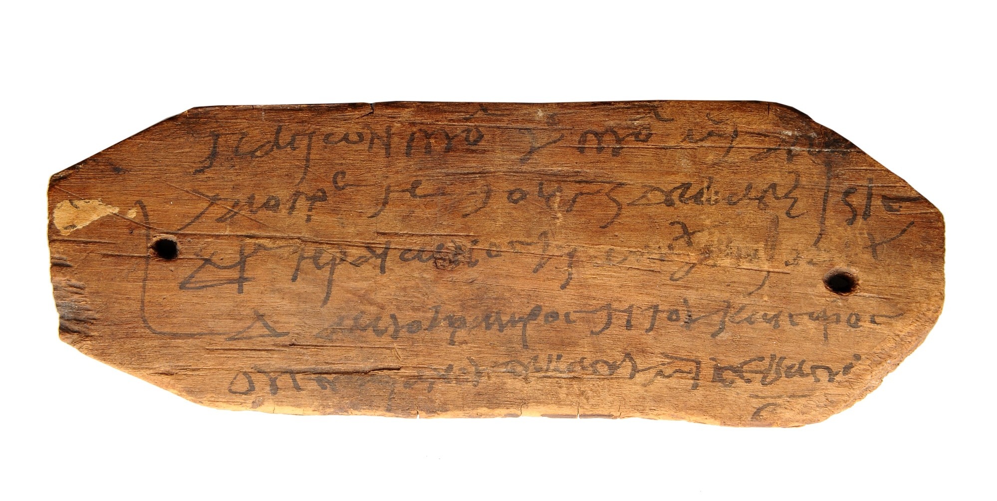 Mumientäfelchen - wiederverwendet als Steuerquittung (Archäologisches Museum der WWU Münster CC BY-NC-SA)
