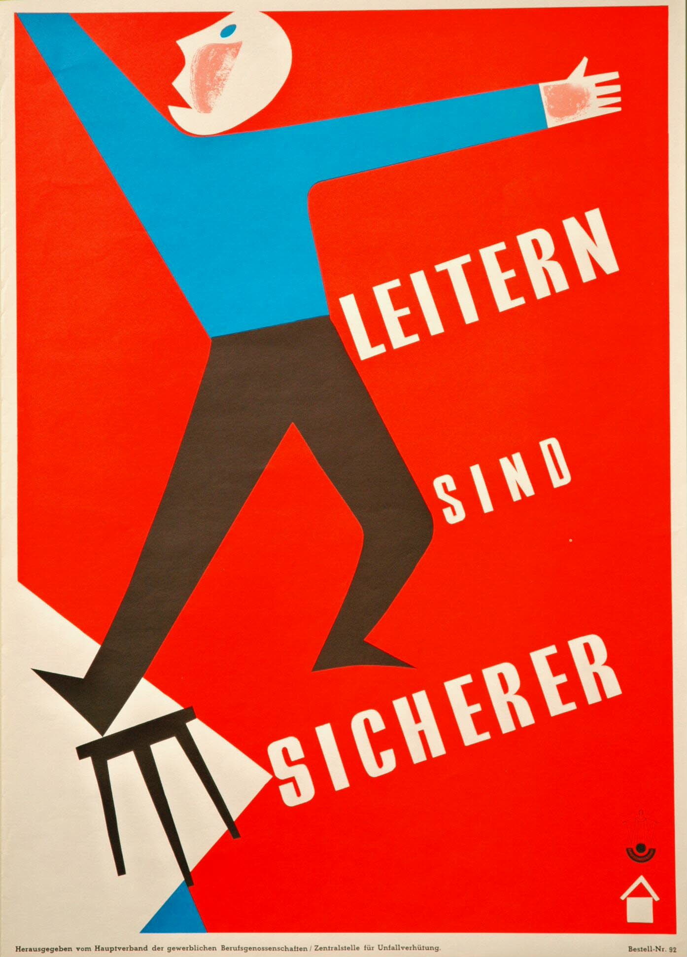 Plakat "Leitern sind sicherer" (DASA Arbeitswelt Ausstellung, Dortmund CC BY-NC-SA)