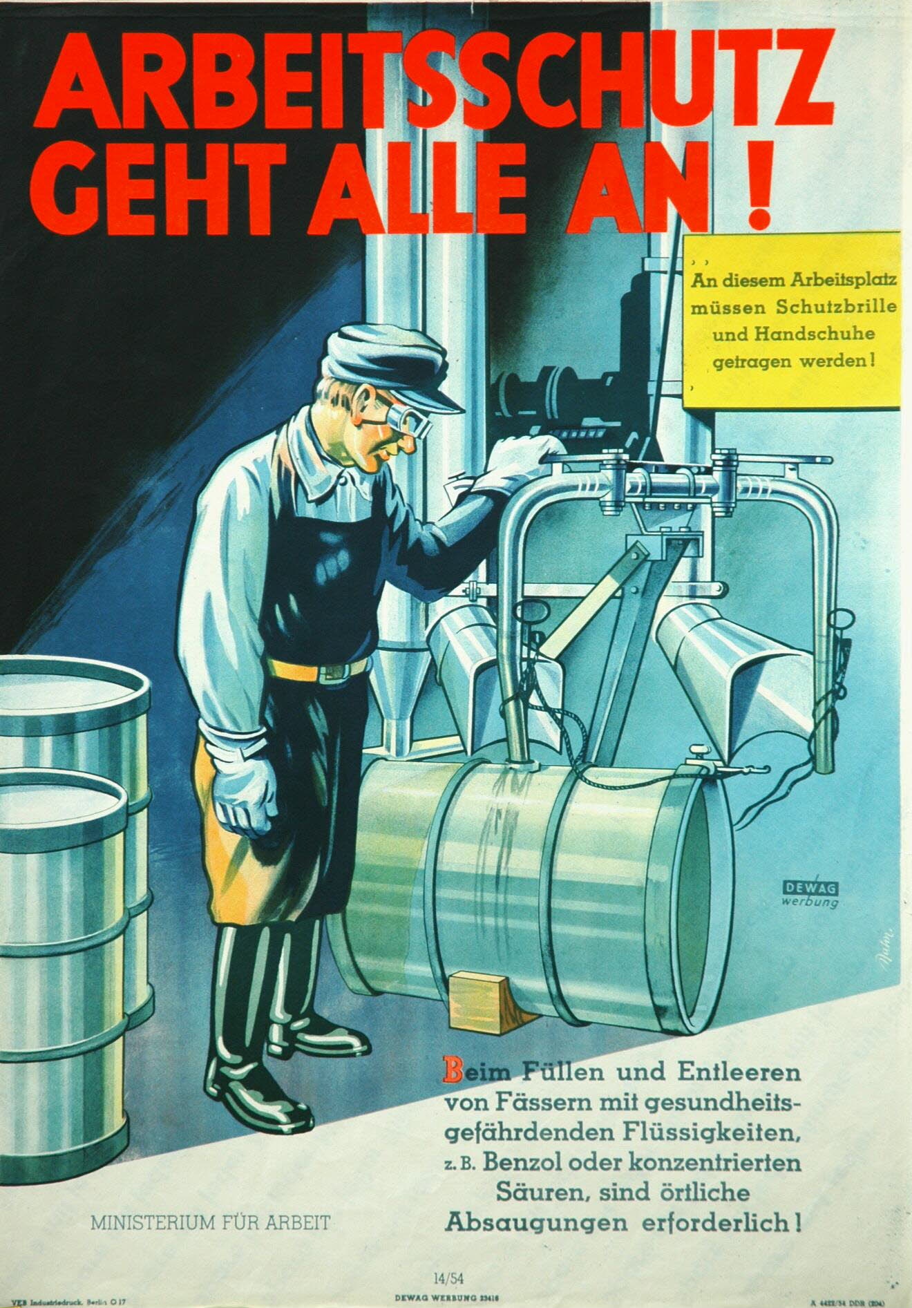 Plakat "Arbeitsschutz geht alle an! (DASA Arbeitswelt Ausstellung, Dortmund CC BY-NC-SA)