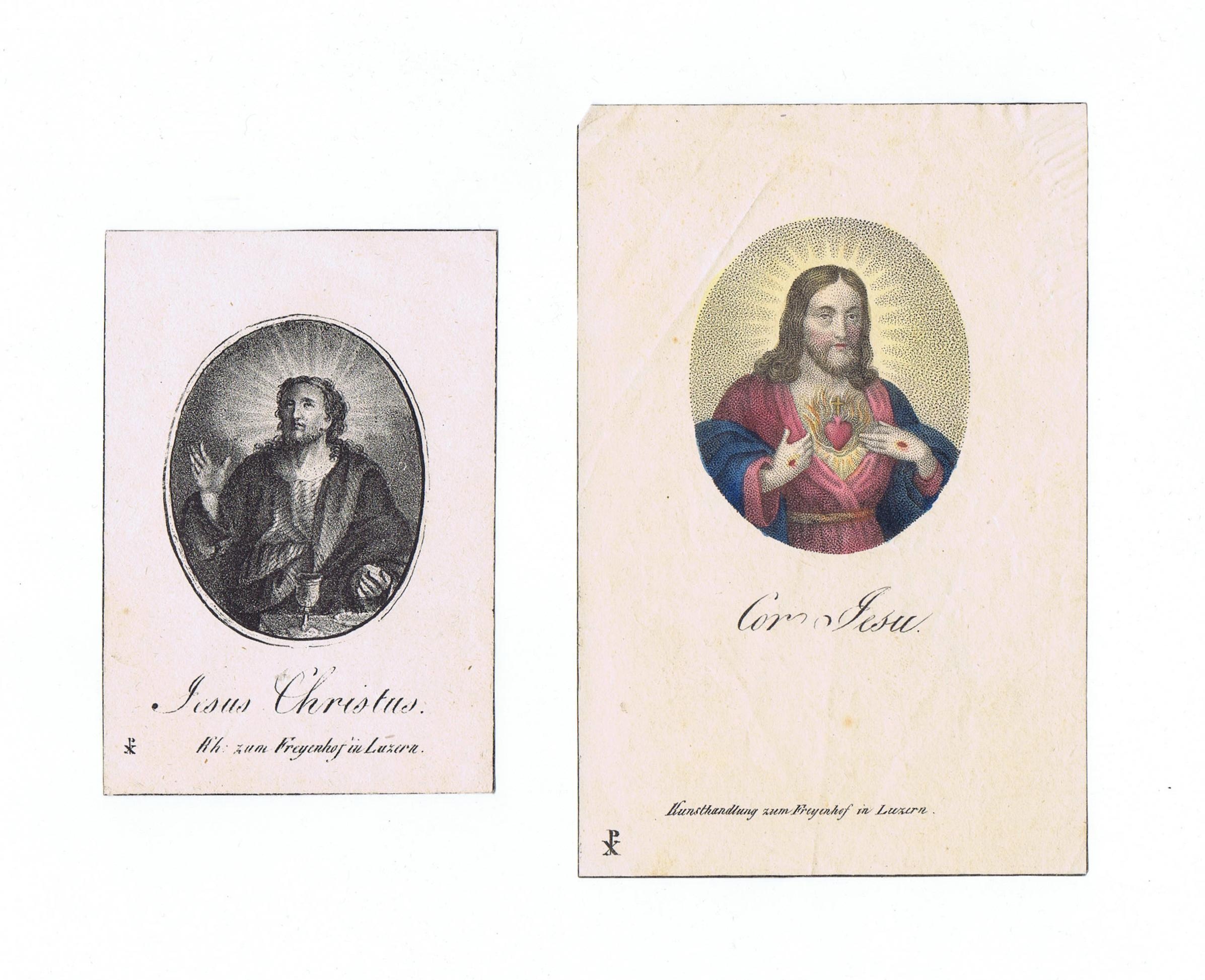 Bilder " Coeur Jesu" und "Jesus Christus" (DampfLand Leute - Museum Eslohe CC BY-NC-SA)