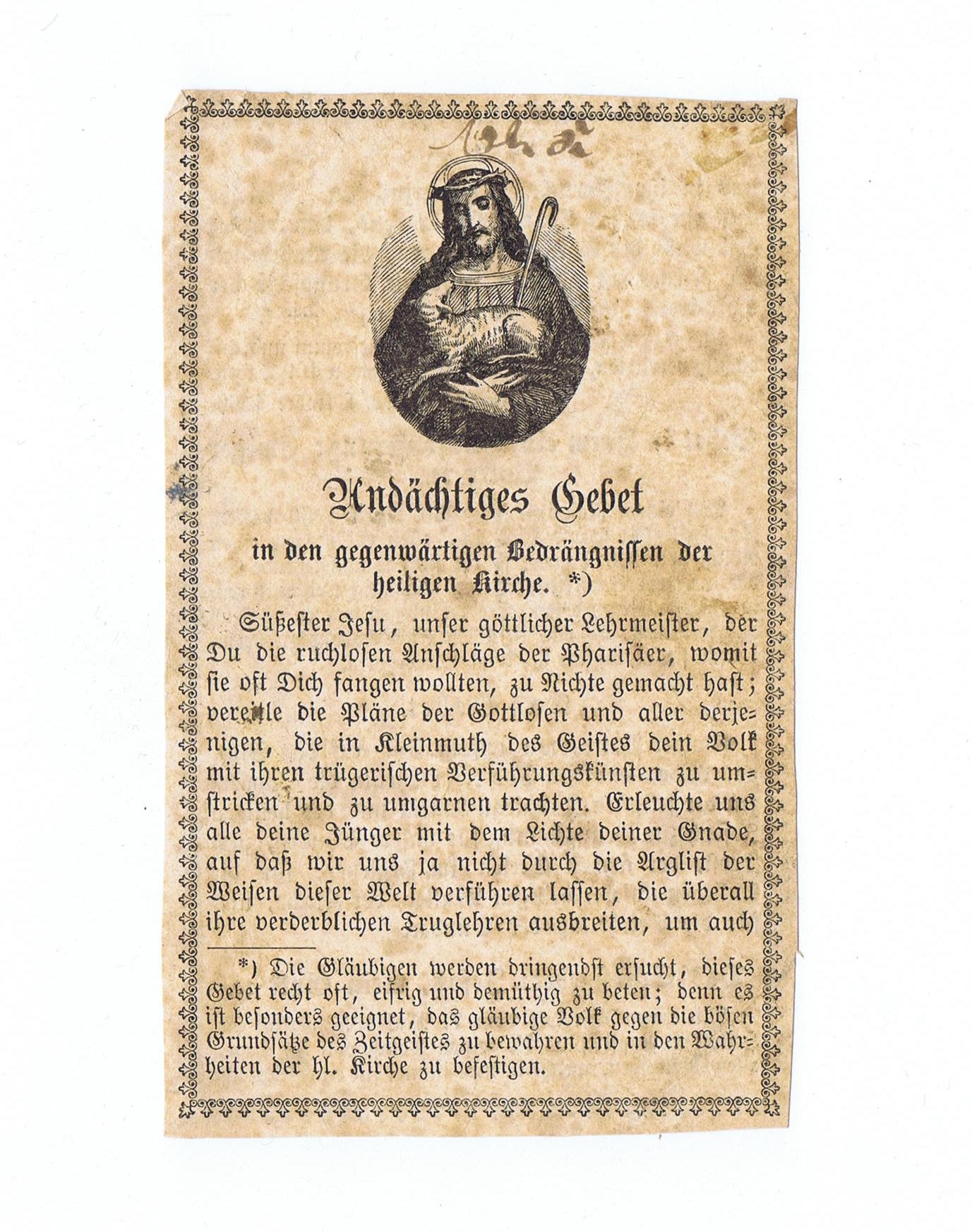 Gebetszettel (DampfLand Leute - Museum Eslohe CC BY-NC-SA)