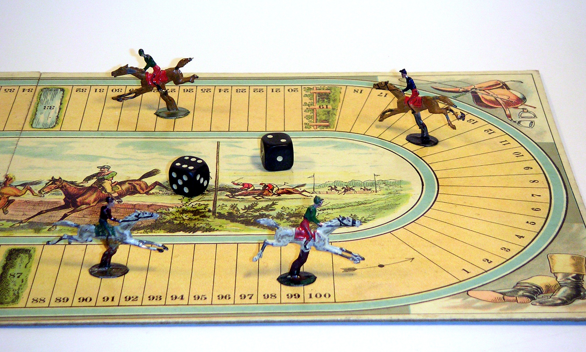 Brettspiel "Wettrennen" (Westfälisches Pferdemuseum CC BY-NC-SA)