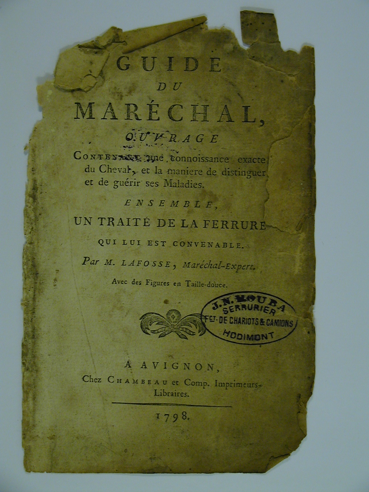Titelblatt "Guide du Maréchal" (Westfälisches Pferdemuseum CC BY-NC-SA)