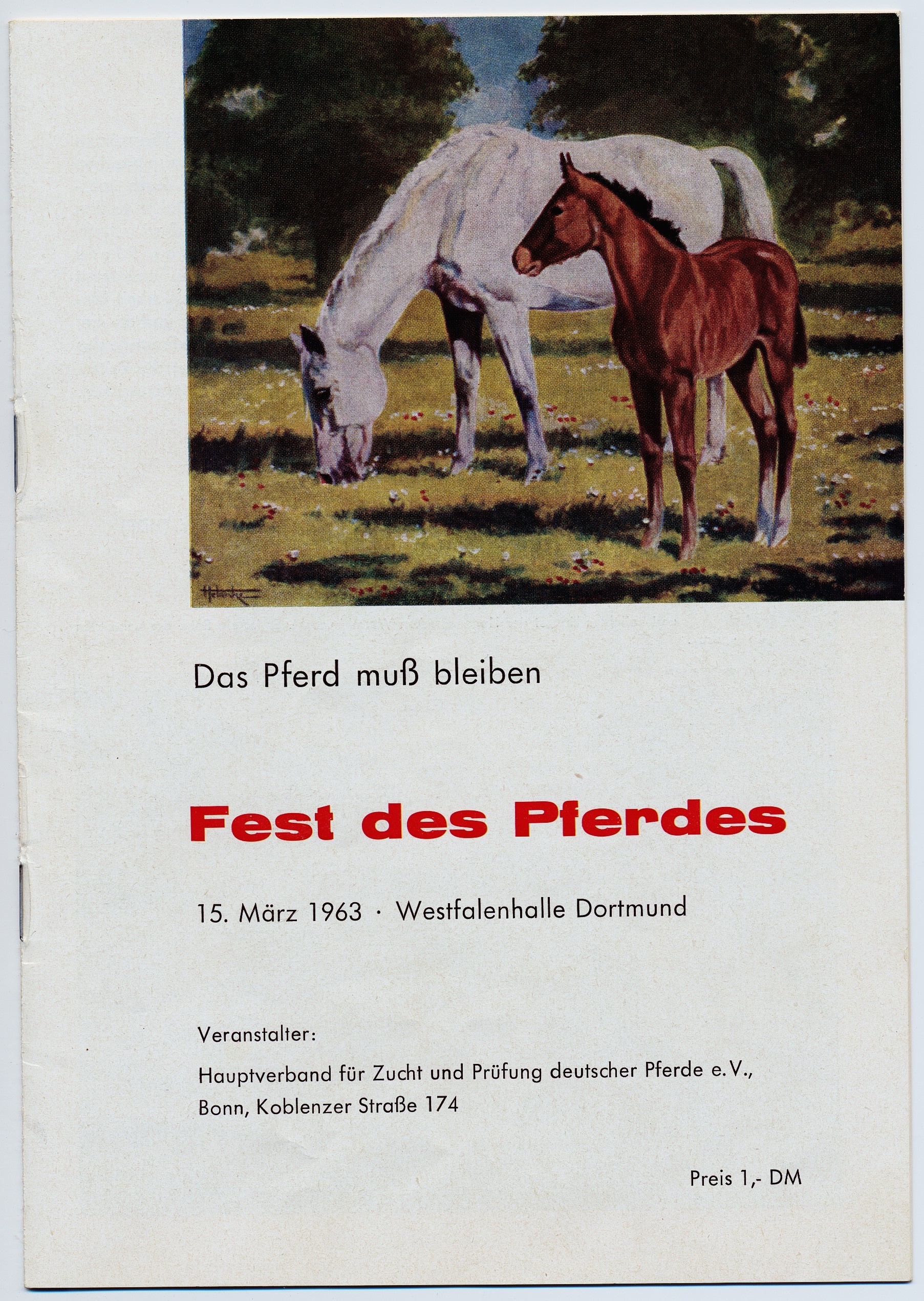 Programmheft der Großveranstaltung "Das Pferd muß bleiben" (Westfälisches Pferdemuseum CC BY-NC-SA)