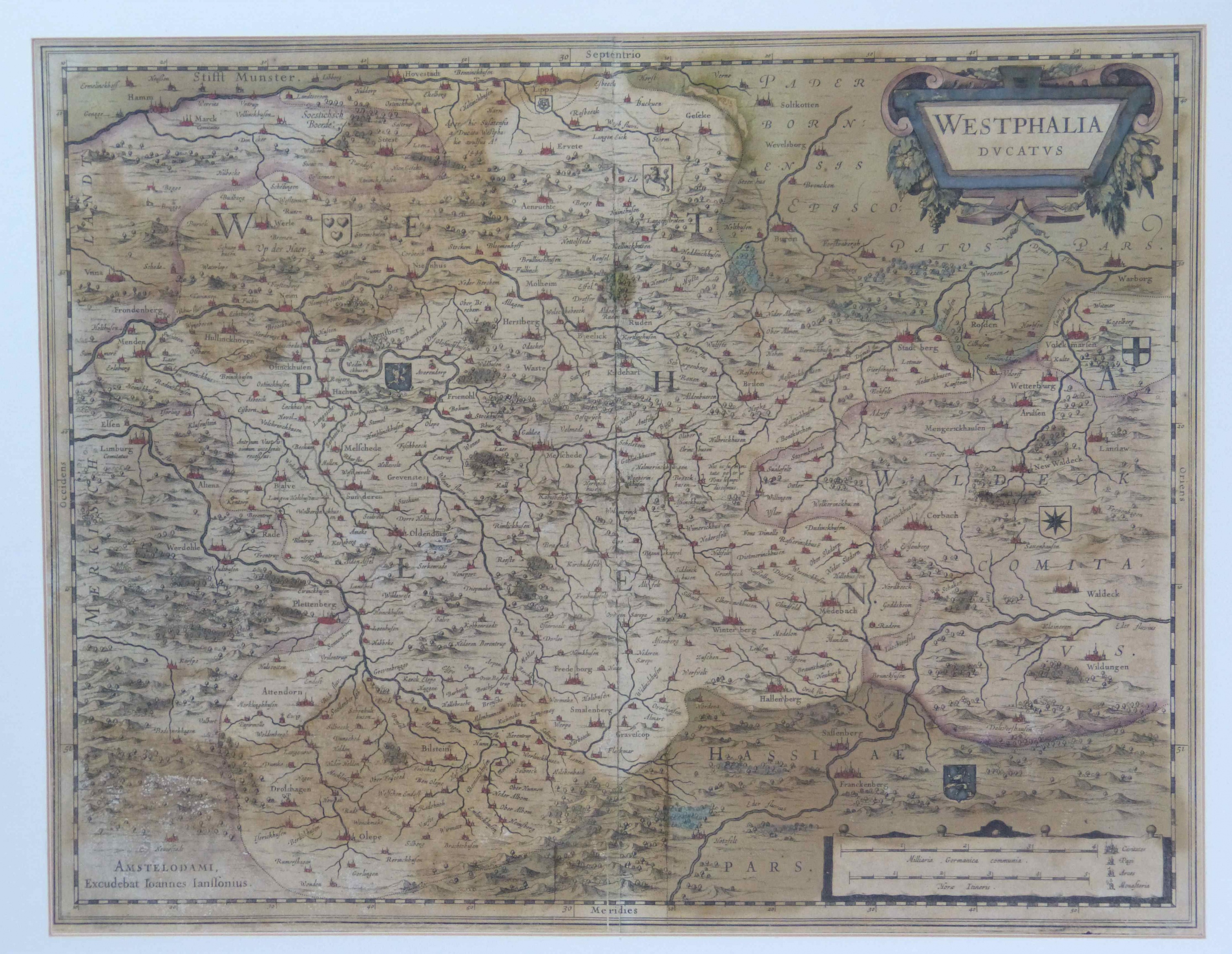 Landkarte des Herzogtums Westfalen (Städt. Hellweg-Museum Geseke CC BY-NC-SA)