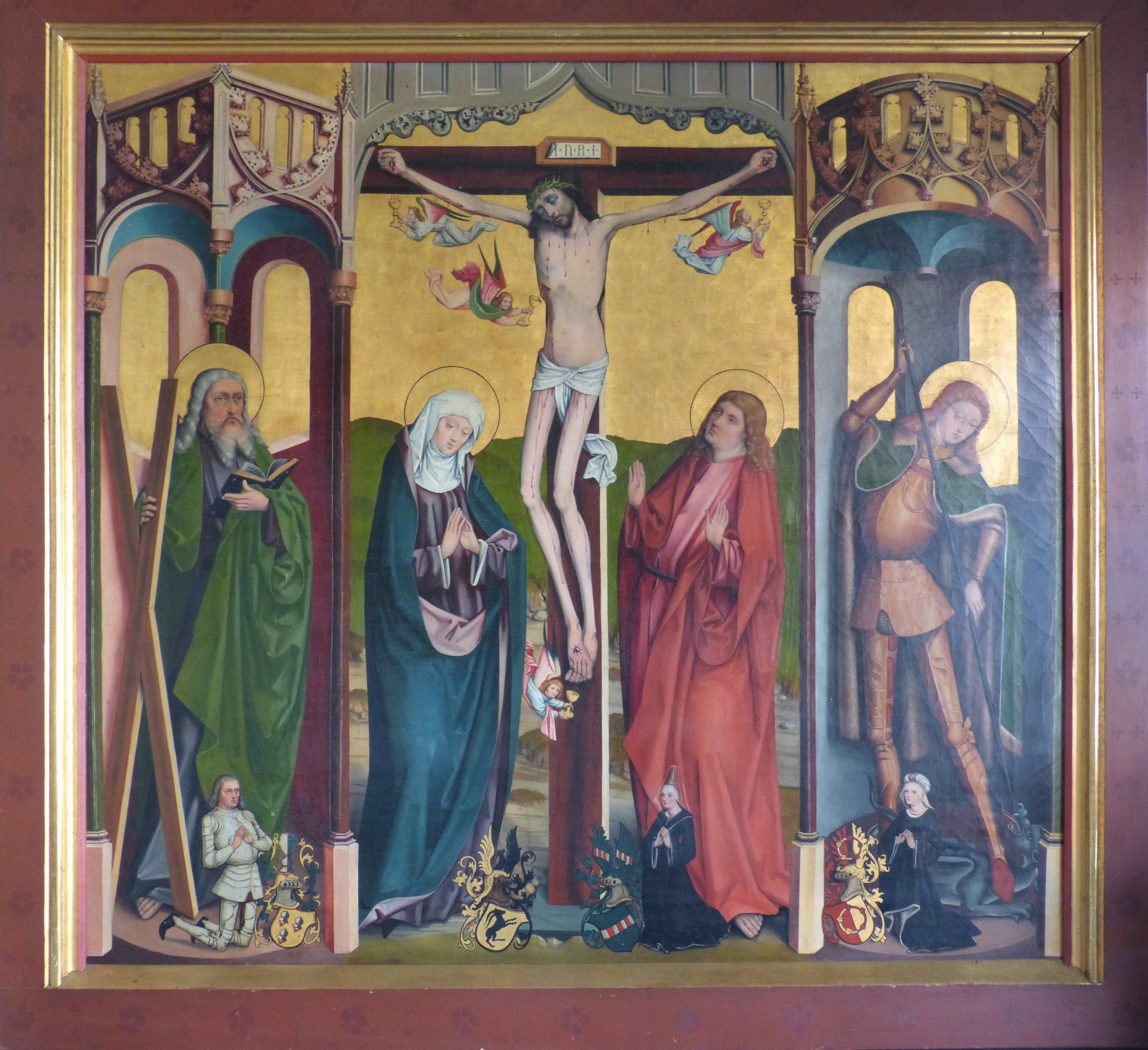 Gemälde - Kopie der Mitteltafel des Diestedder oder sogenannten Corveyer Kreuzigungsaltars (Städt. Hellweg-Museum Geseke CC BY-NC-SA)