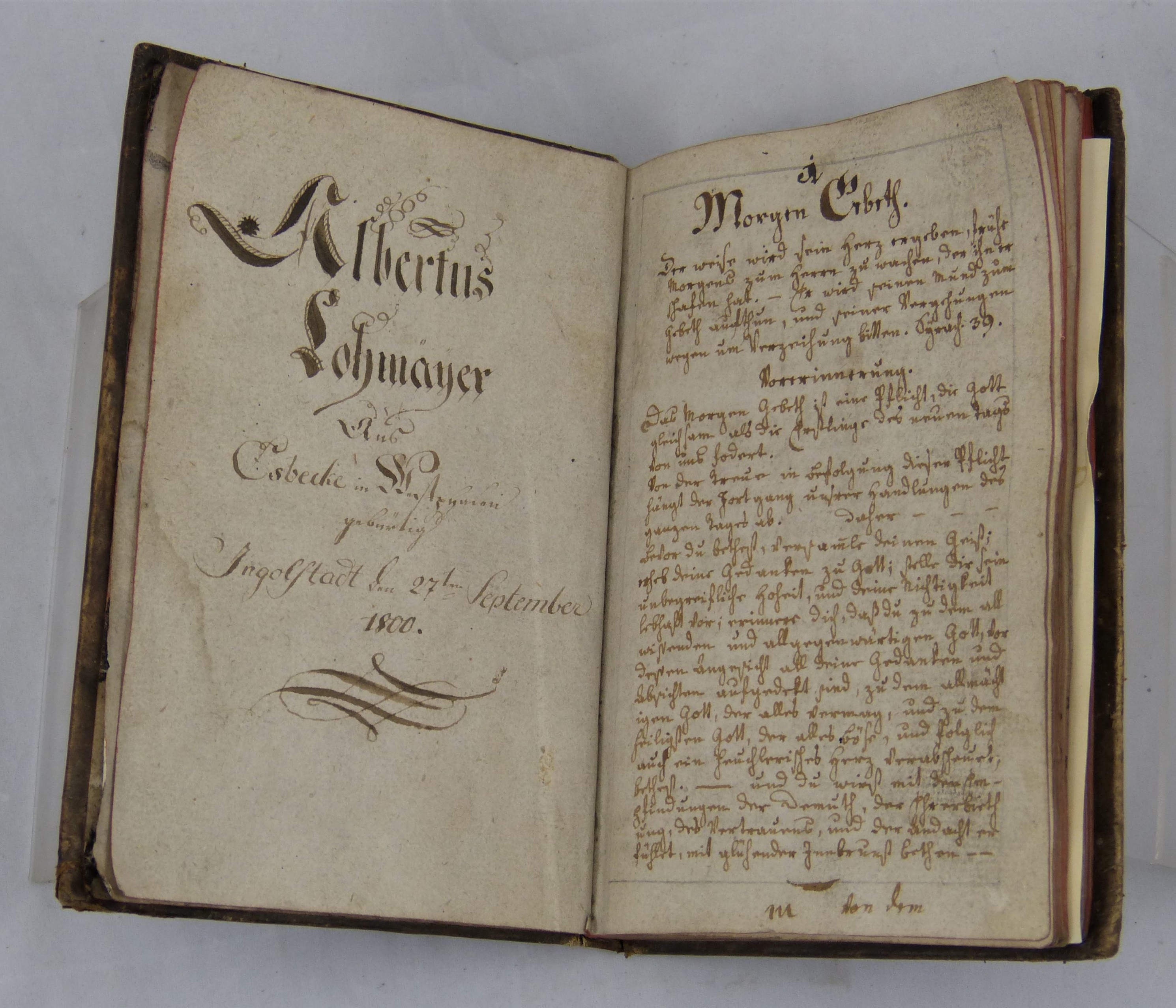 Gebetbuch von Albertus Lohmeyer, 1800 (Städt. Hellweg-Museum Geseke CC BY-NC-SA)