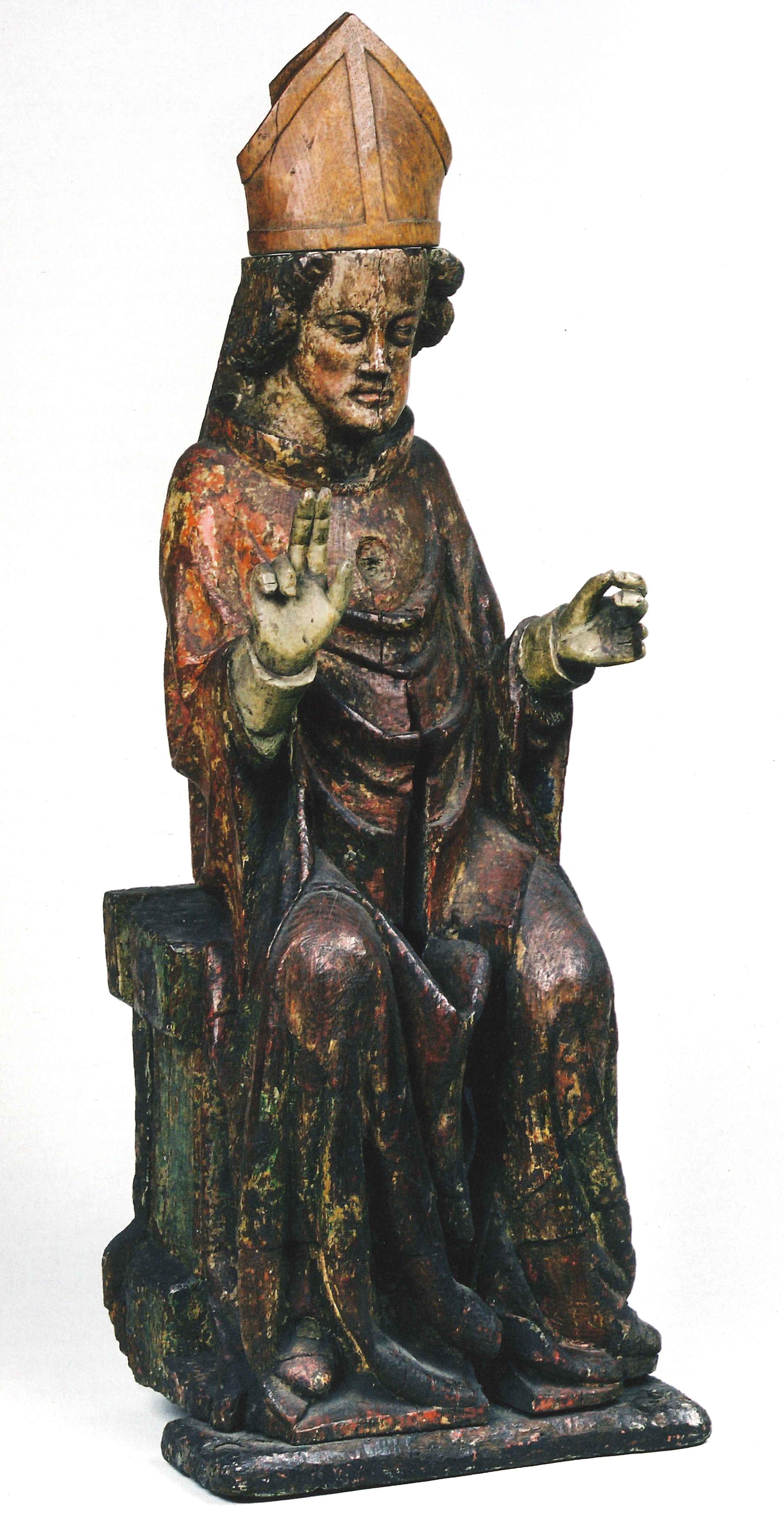 Skulptur Thronender Bischof (Südsauerlandmuseum Attendorn CC BY-NC-SA)