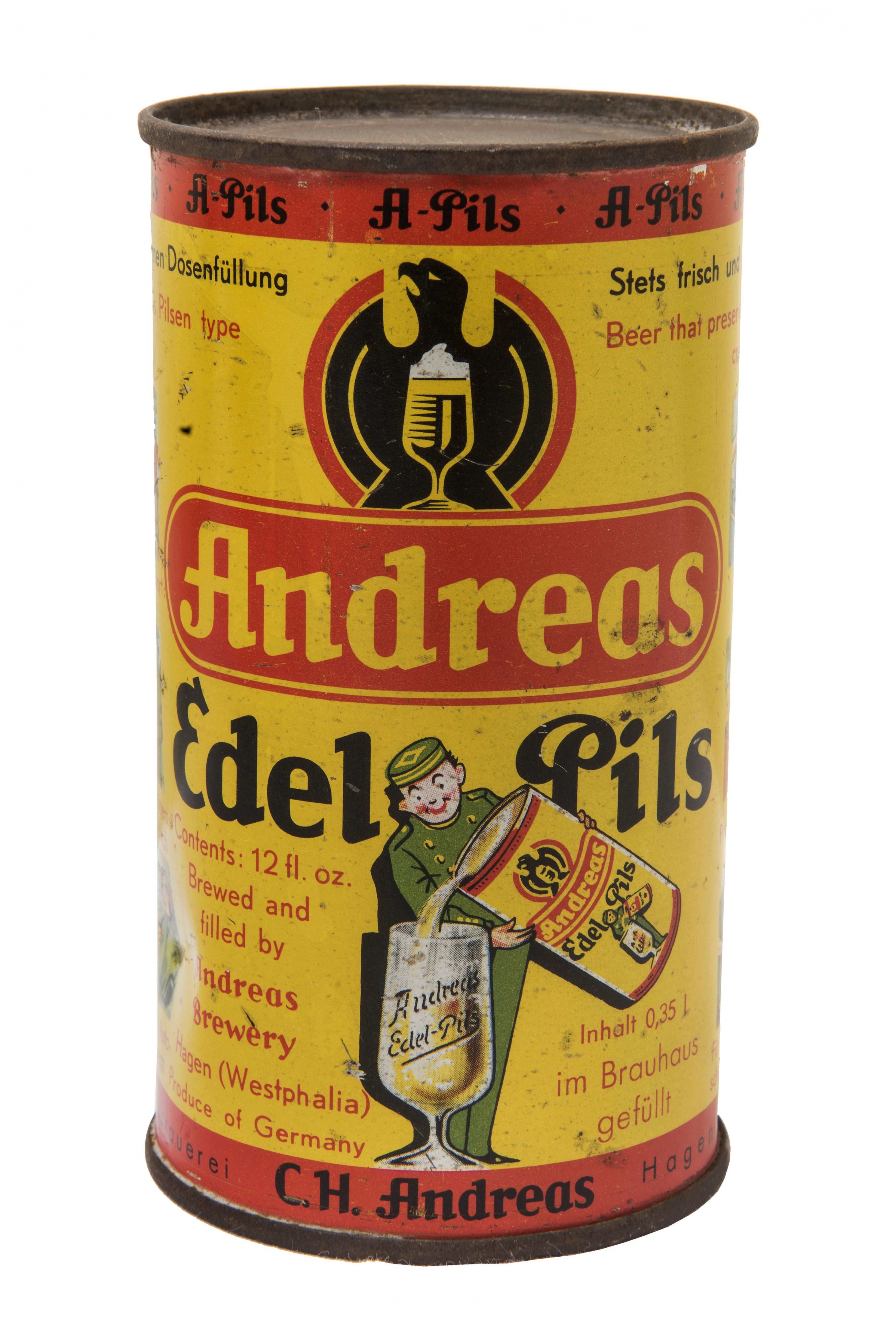 Bierdose „Edel Pils“ der Andreas-Brauerei (Stadtmuseum Hagen RR-R)