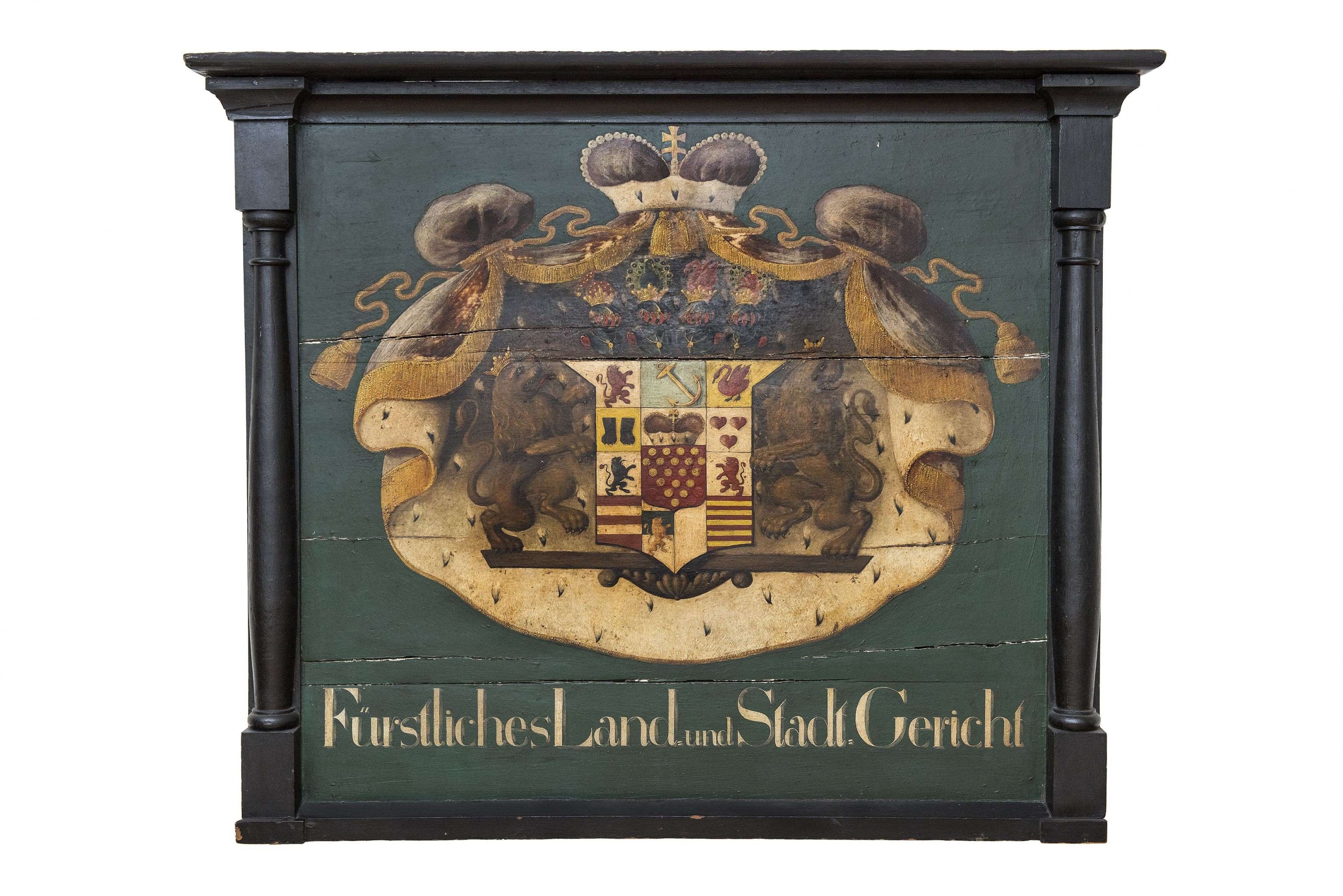 Schild des Fürstlichen Land- und Stadt-Gerichts (Stadtmuseum Hagen RR-R)
