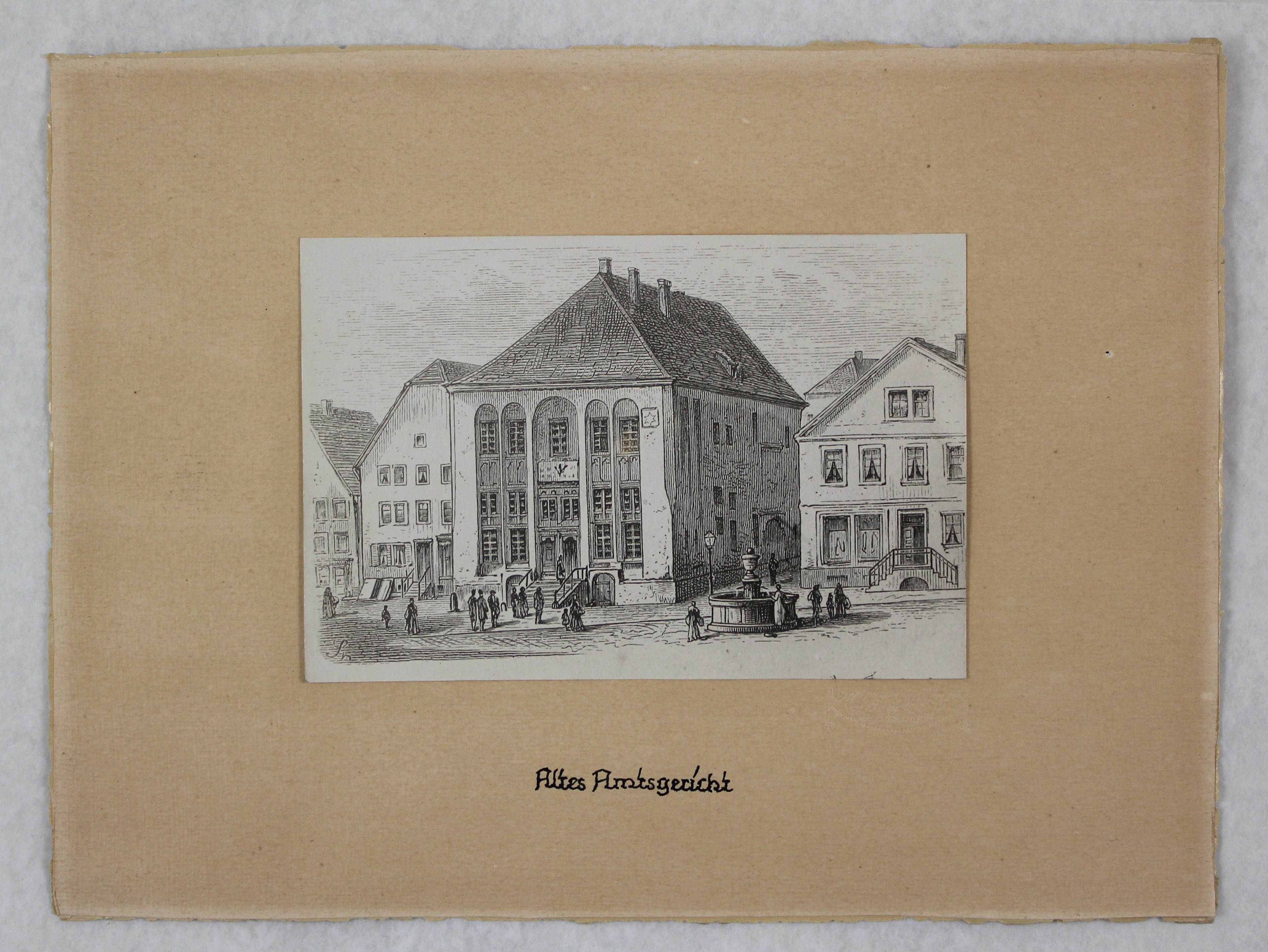 Fotografische Reproduktion einer Zeichnung des Alten Amtsgerichts (Hellweg-Museum Unna CC BY-NC-SA)