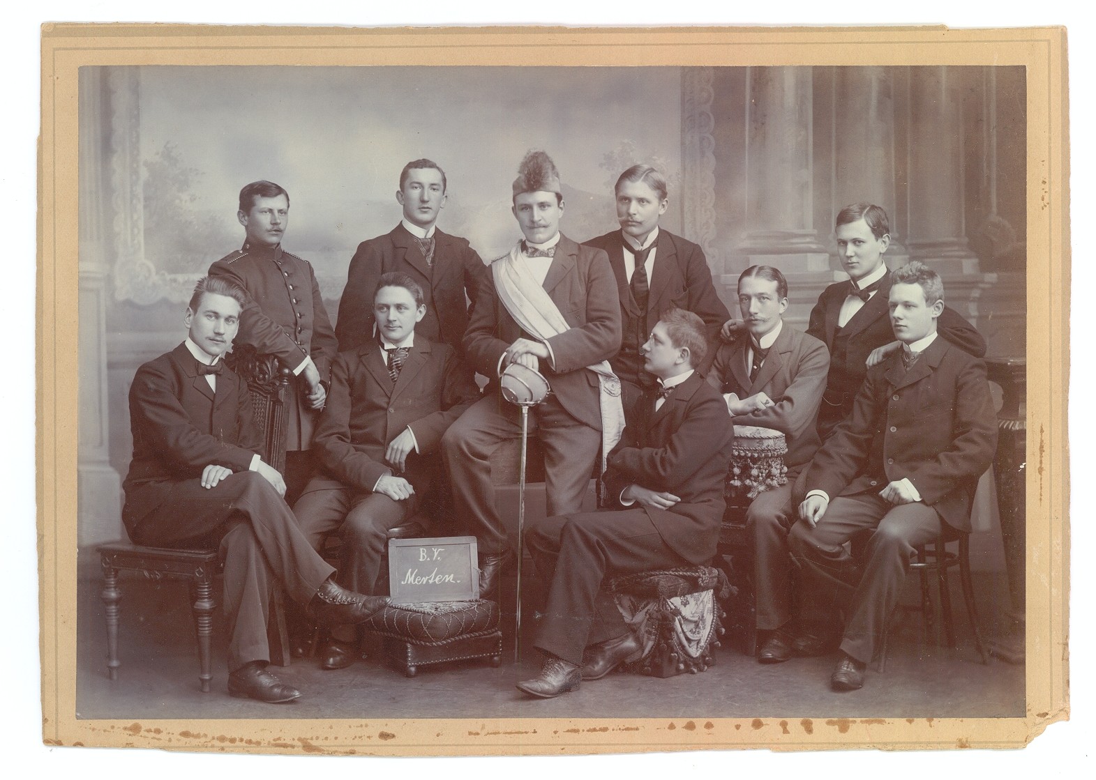 Gruppenfoto, Mitglieder einer Studentenverbindung (Hellweg-Museum Unna CC BY-NC-SA)