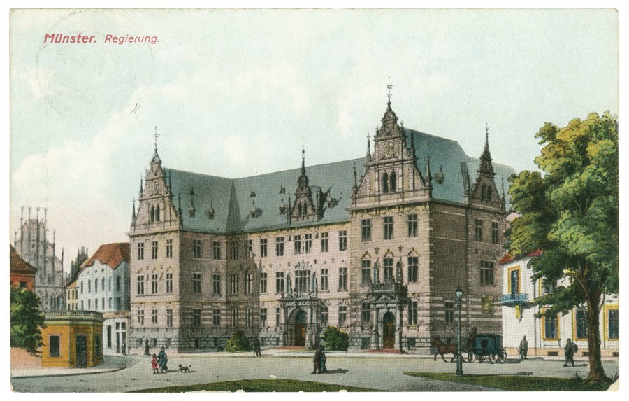Postkarte: Königliche Regierung (Stadtmuseum Münster CC BY-NC-SA)
