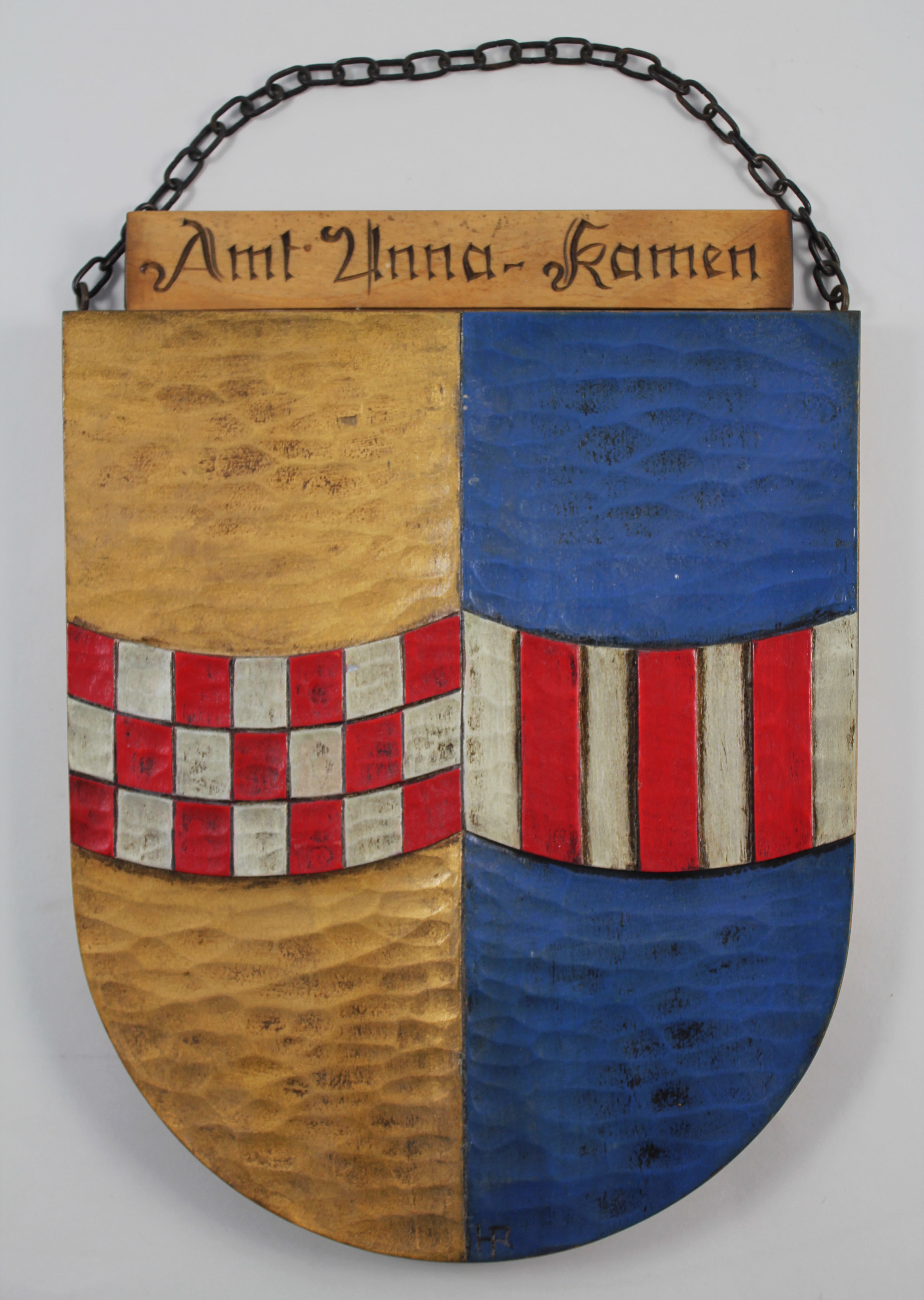Wappenschild & Hölzernes Wappen des Amtes Unna-Kamen (Hellweg-Museum Unna CC BY-NC-SA)