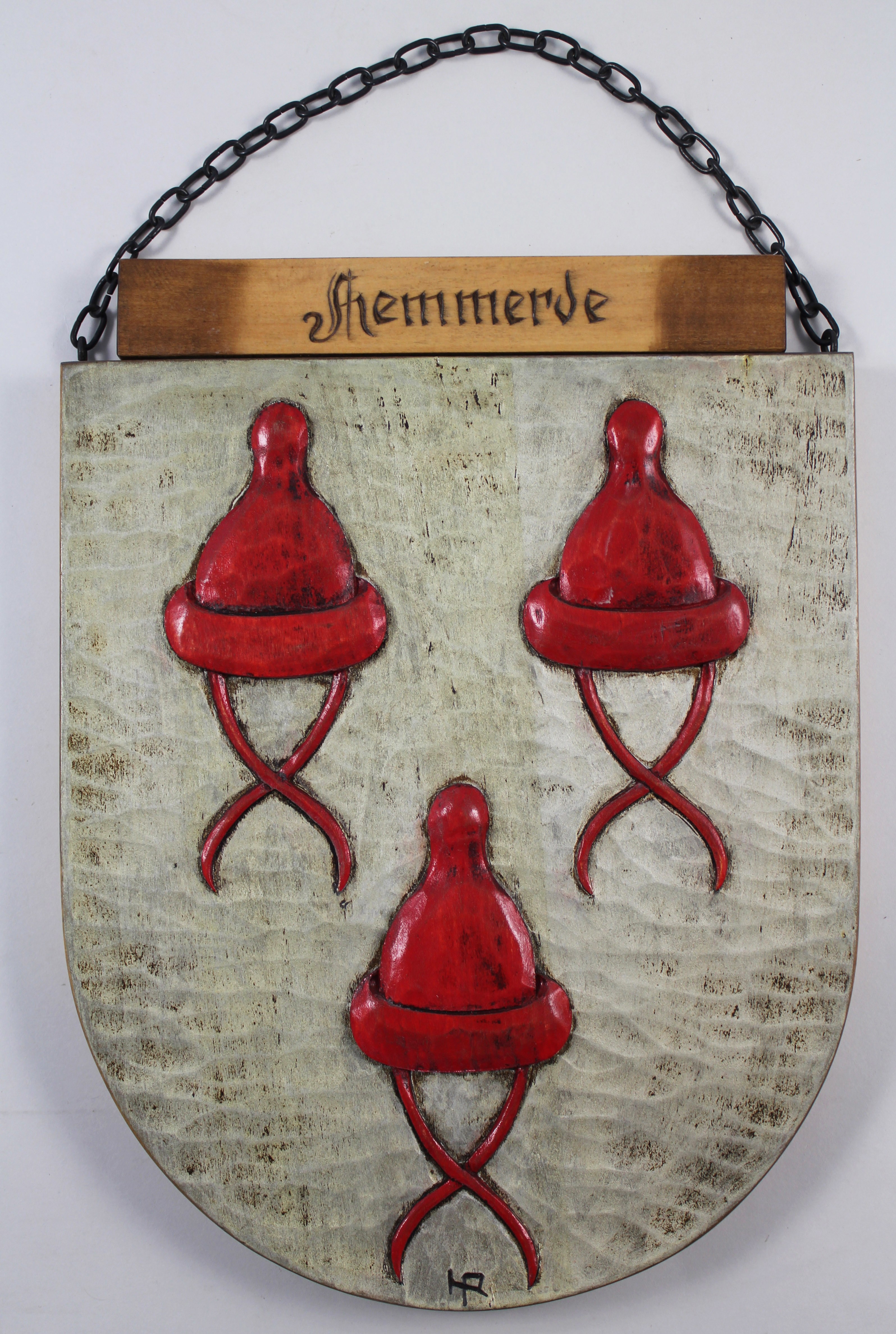 Wappenschild & Hölzernes Wappen von Hemmerde (Hellweg-Museum Unna CC BY-NC-SA)