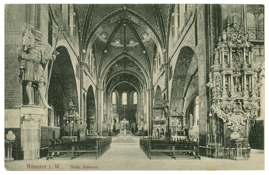 Postkarte: Blick in den Chor des Doms (Stadtmuseum Münster CC BY-NC-SA)