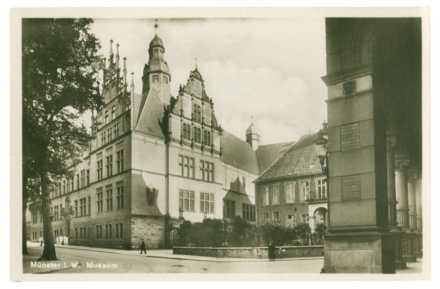 Postkarte: Das Landesmuseum und die Galensche Kurie (Stadtmuseum Münster CC BY-NC-SA)