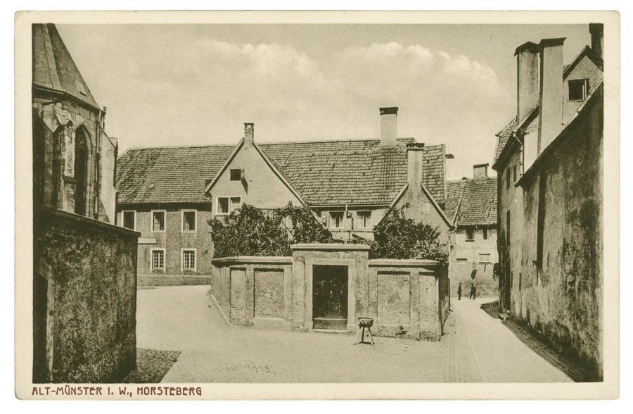 Postkarte: Die Regensbergsche Buchdruckerei am Horsteberg (Stadtmuseum Münster CC BY-NC-SA)