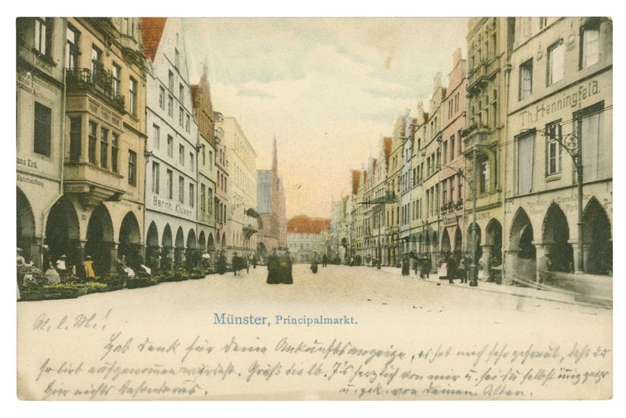 Postkarte: Prinzipalmarkt (Stadtmuseum Münster CC BY-NC-SA)