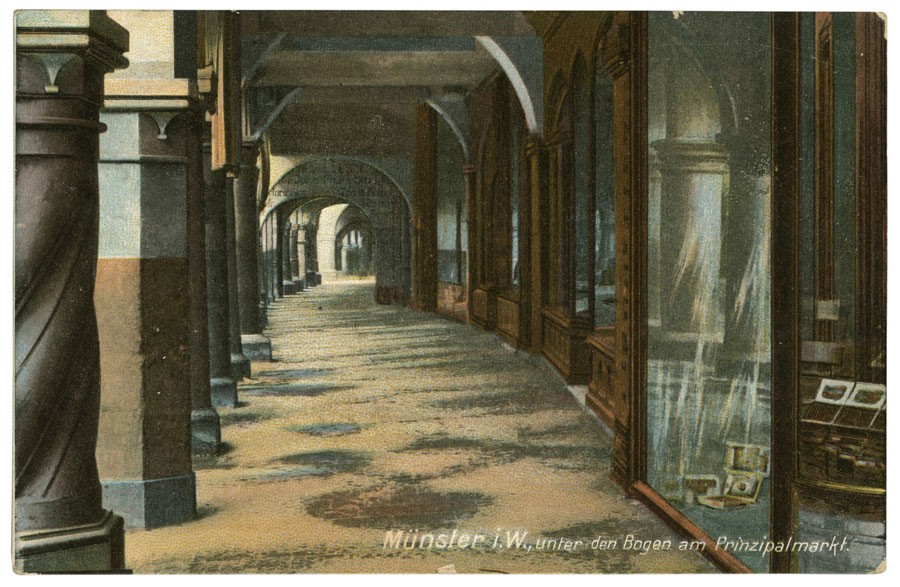 Postkarte: Unter den Bogen (Stadtmuseum Münster CC BY-NC-SA)