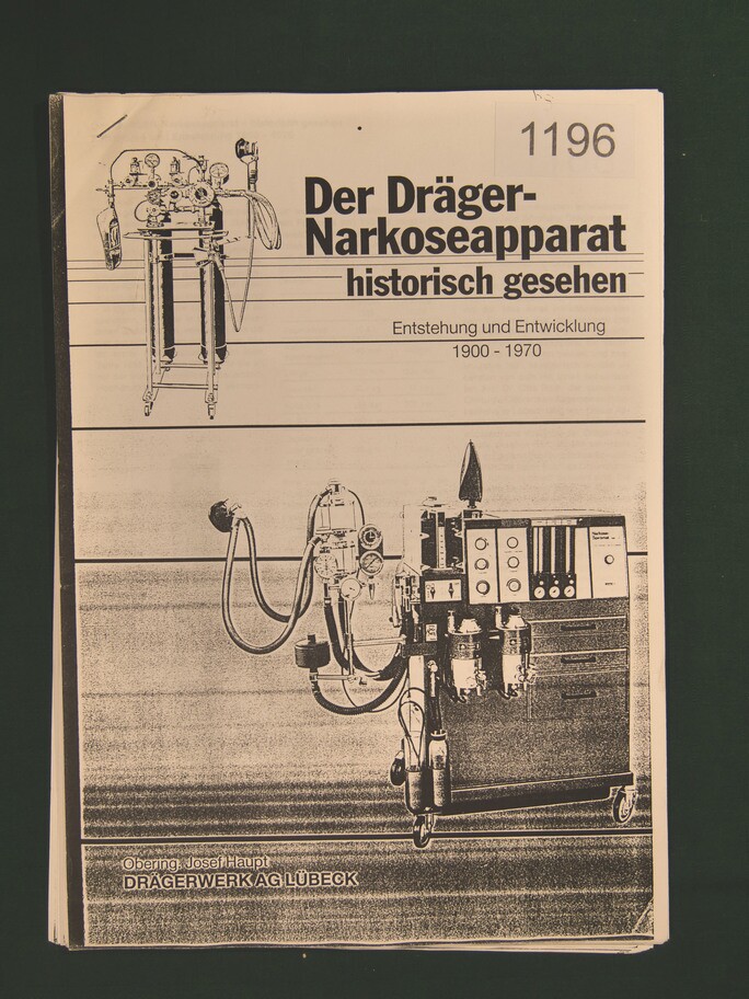 Buch "Der Drägernarkoseapparat historisch gesehen" (Heimatverein Burgsteinfurt CC BY-NC-SA)