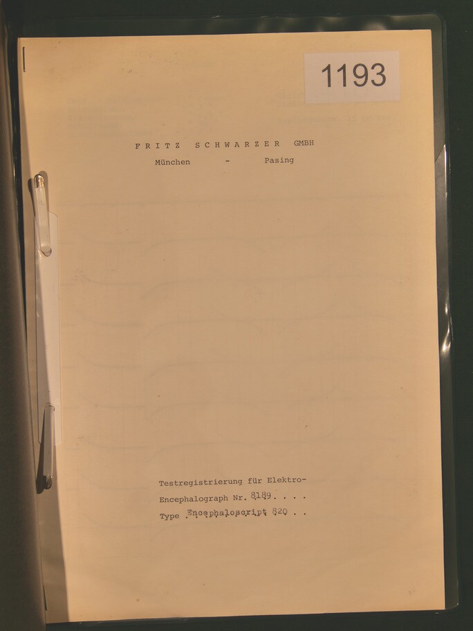 Dokument "Teilregistrierung für Electroencephalograph 8189" (Heimatverein Burgsteinfurt CC BY-NC-SA)