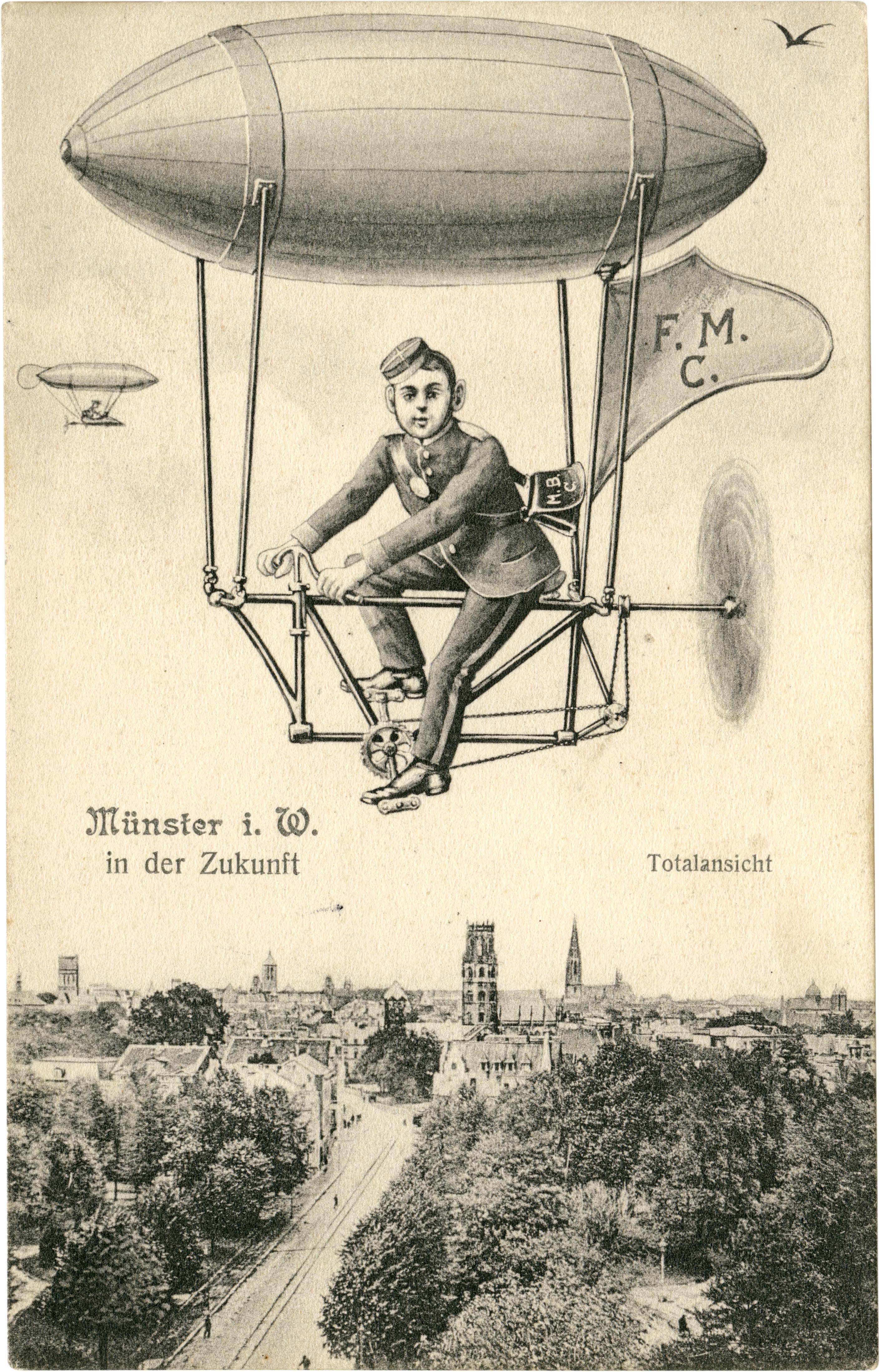 Postkarte: Münster in der Zukunft (Stadtmuseum Münster CC BY-NC-SA)