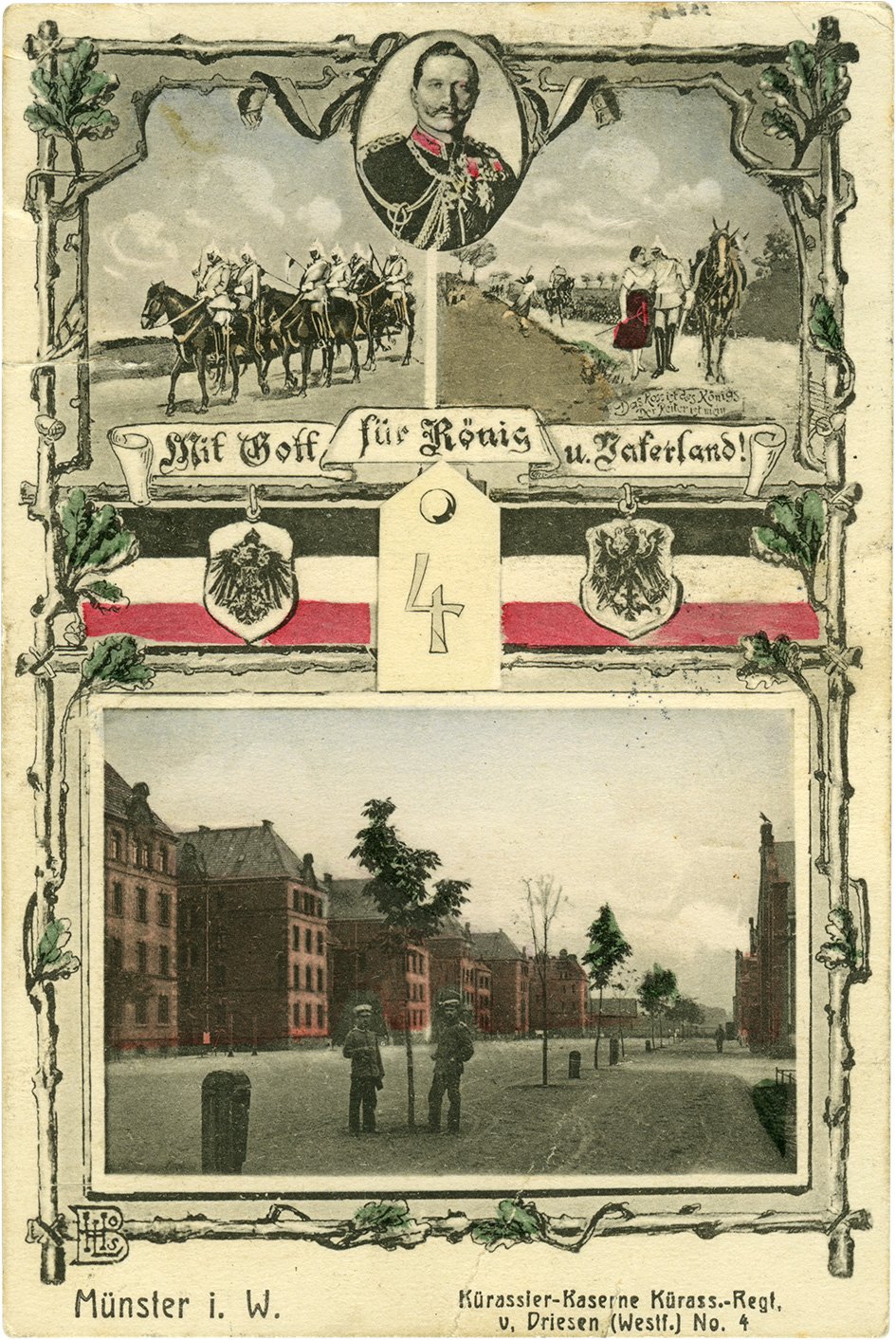 Postkarte: Patriotische Grüße aus Münster (Stadtmuseum Münster CC BY-NC-SA)