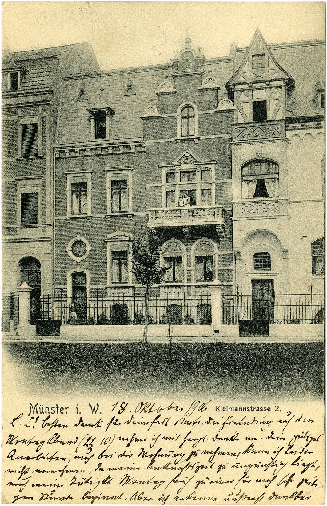 Postkarte: Wohnhaus Kleimannstraße 2 (Stadtmuseum Münster CC BY-NC-SA)