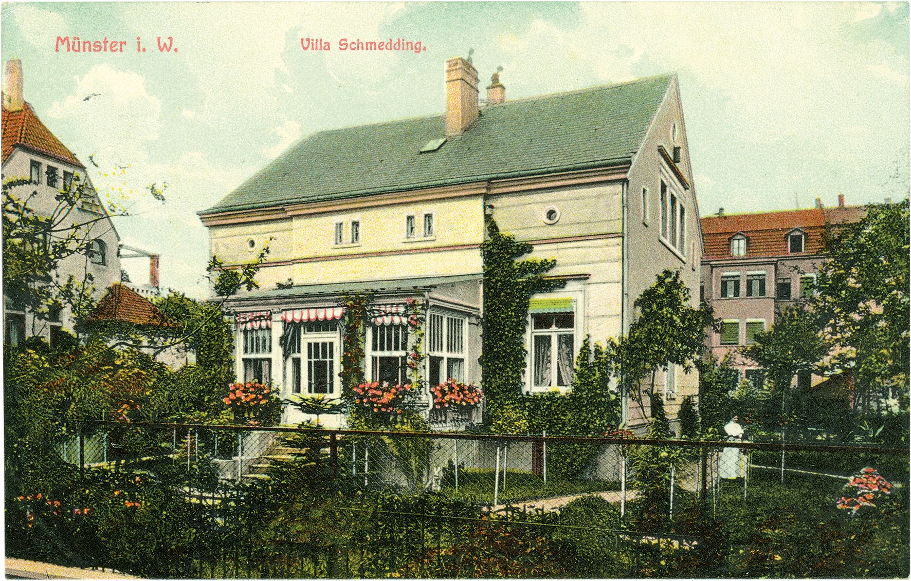 Postkarte: Villa Schmedding, Rudolf-von-Langen-Straße 41 (Stadtmuseum Münster CC BY-NC-SA)