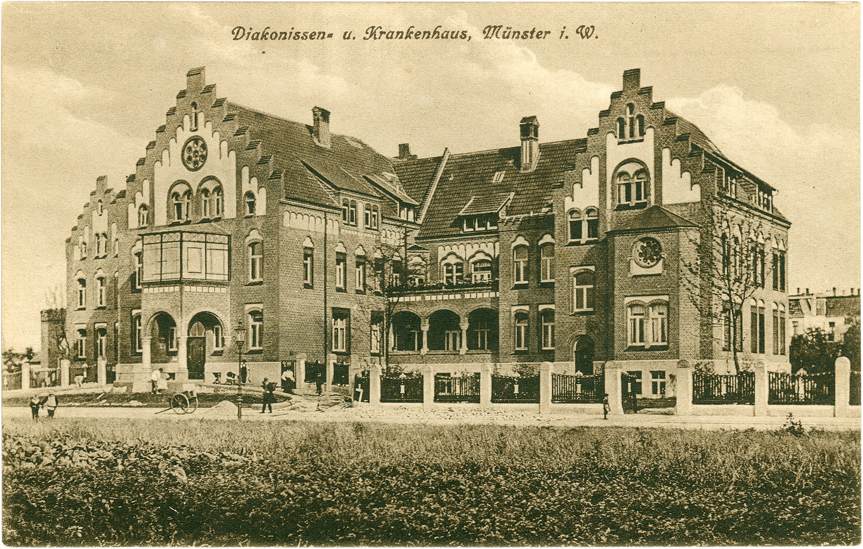 Postkarte: Evangelisches Krankenhaus Johannisstift an der Wichernstraße (Stadtmuseum Münster CC BY-NC-SA)
