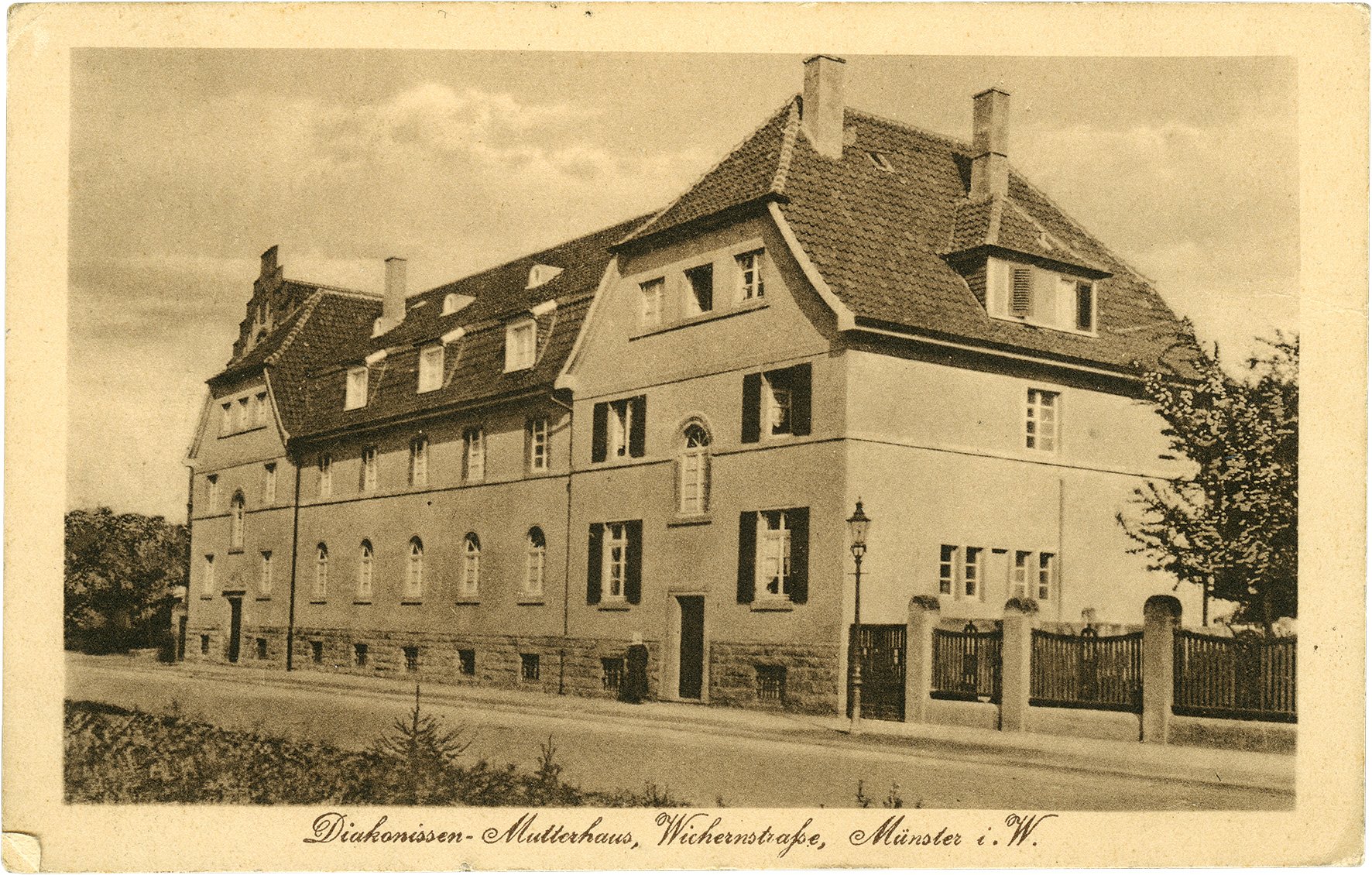 Postkarte: Diakonissen-Mutterhaus an der Wichernstraße (Stadtmuseum Münster CC BY-NC-SA)