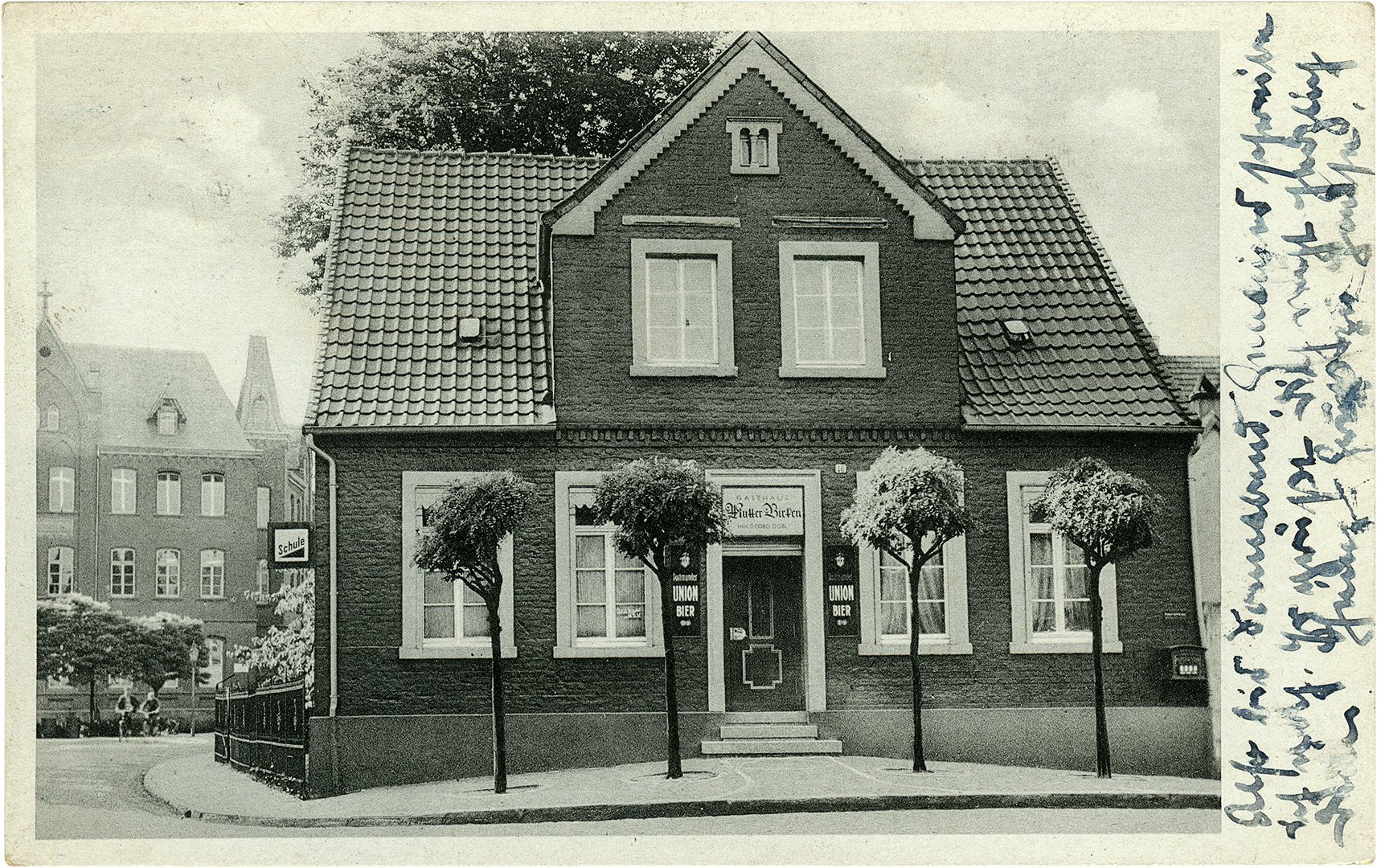 Postkarte: Gasthaus Mutter Birken, Schulstraße 16 (Stadtmuseum Münster CC BY-NC-SA)