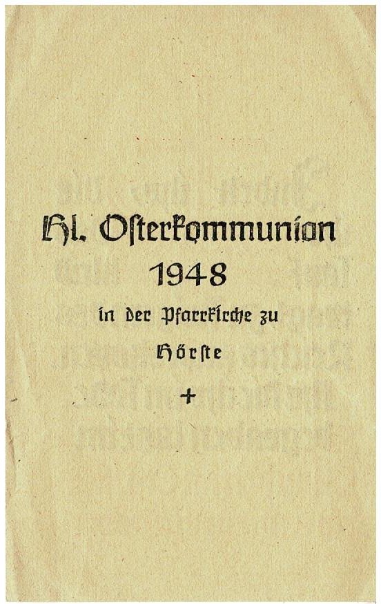 Kommunionzettel aus der Pfarrkirche Hörste (Städt. Hellweg-Museum Geseke CC BY-NC-SA)