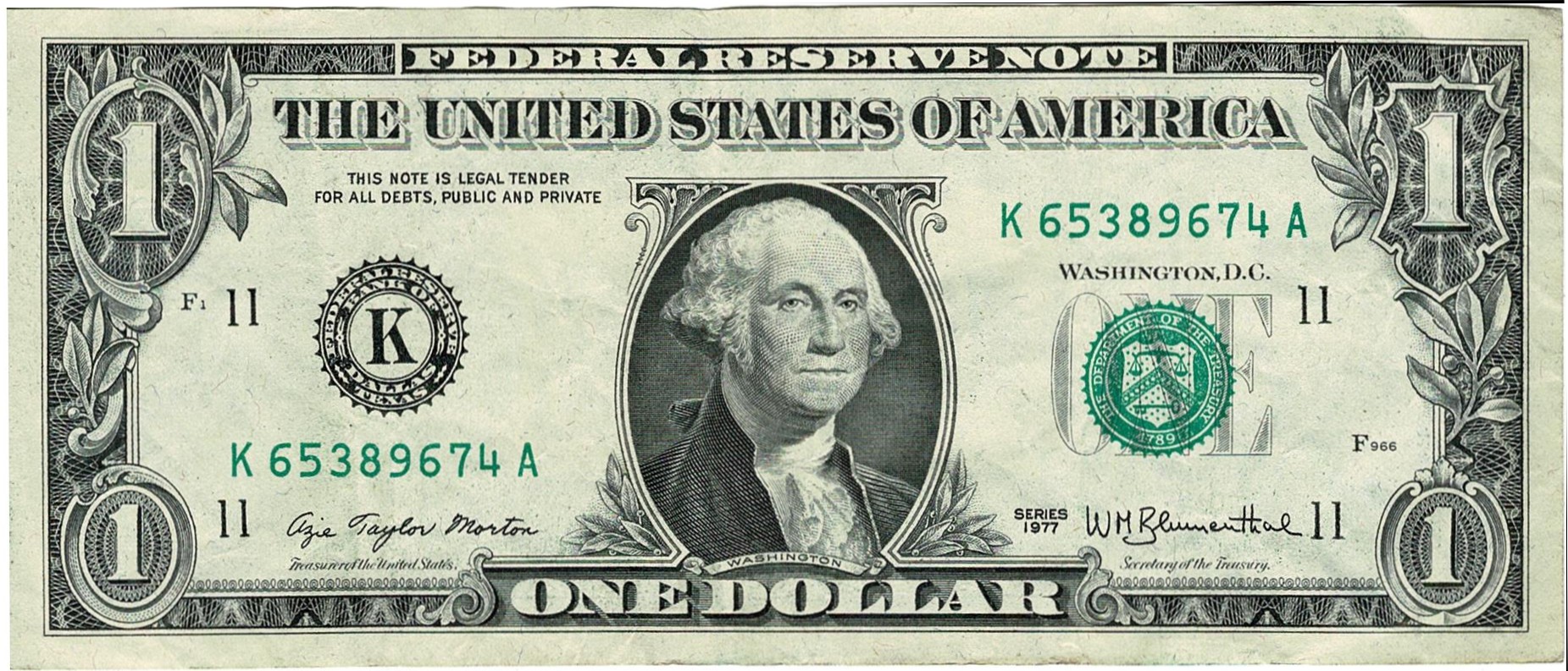 Banknote: US-Amerikanische Ein-Dollar-Banknote (Städt. Hellweg-Museum Geseke CC BY-NC-SA)