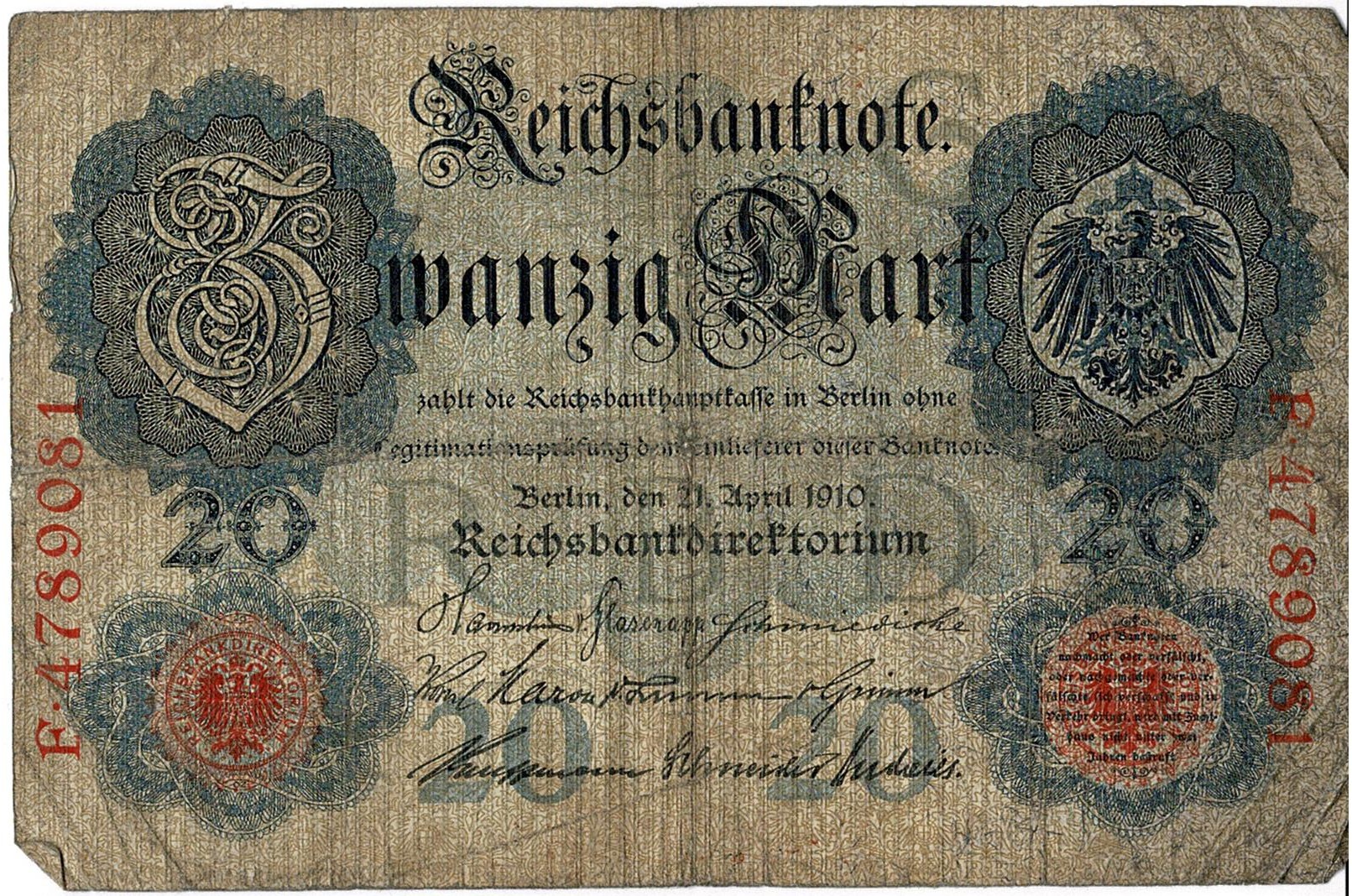 Banknote:  20-Mark-Schein (Städt. Hellweg-Museum Geseke CC BY-NC-SA)