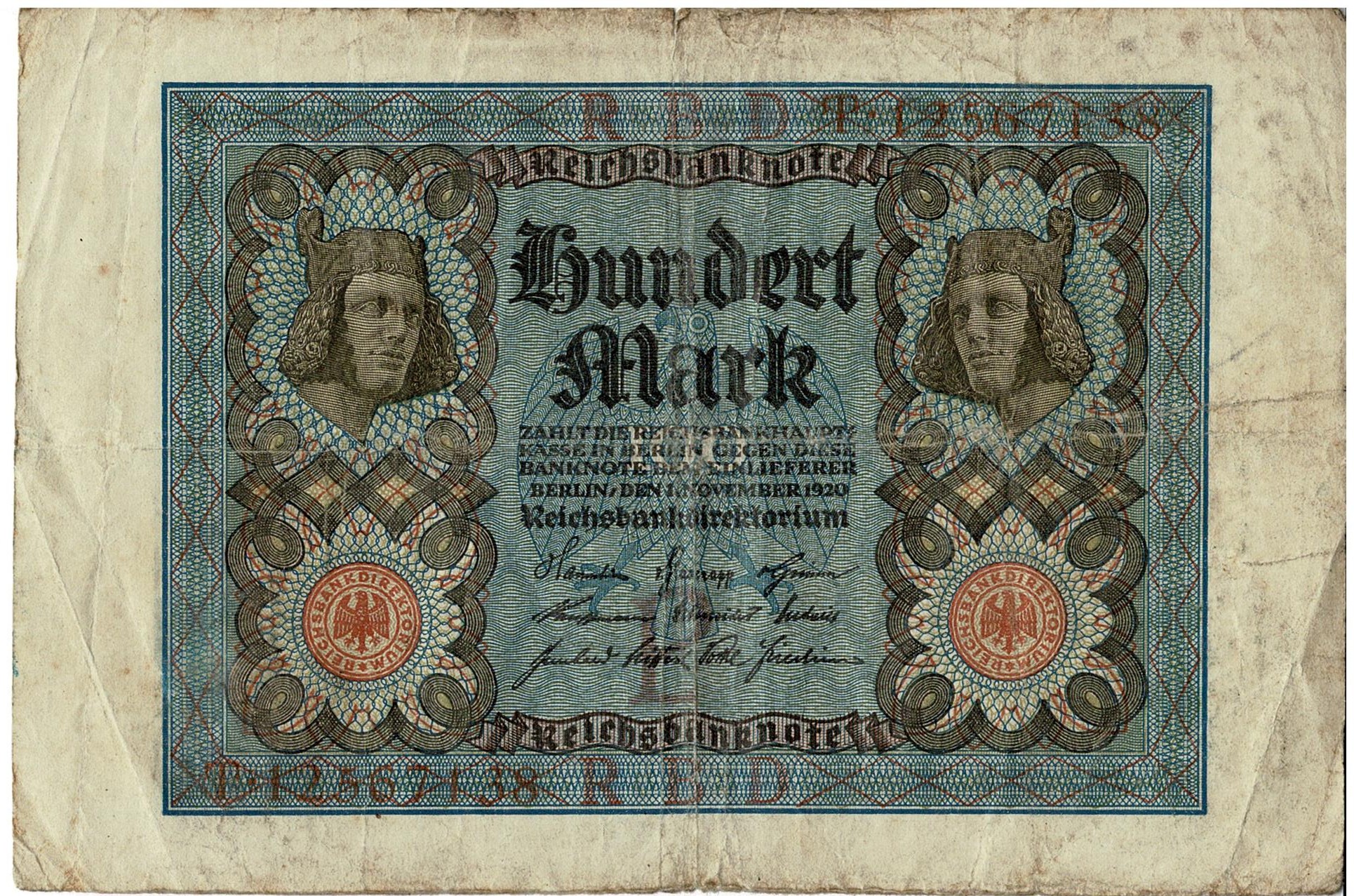 Banknote: 100-Mark-Schein (Städt. Hellweg-Museum Geseke CC BY-NC-SA)
