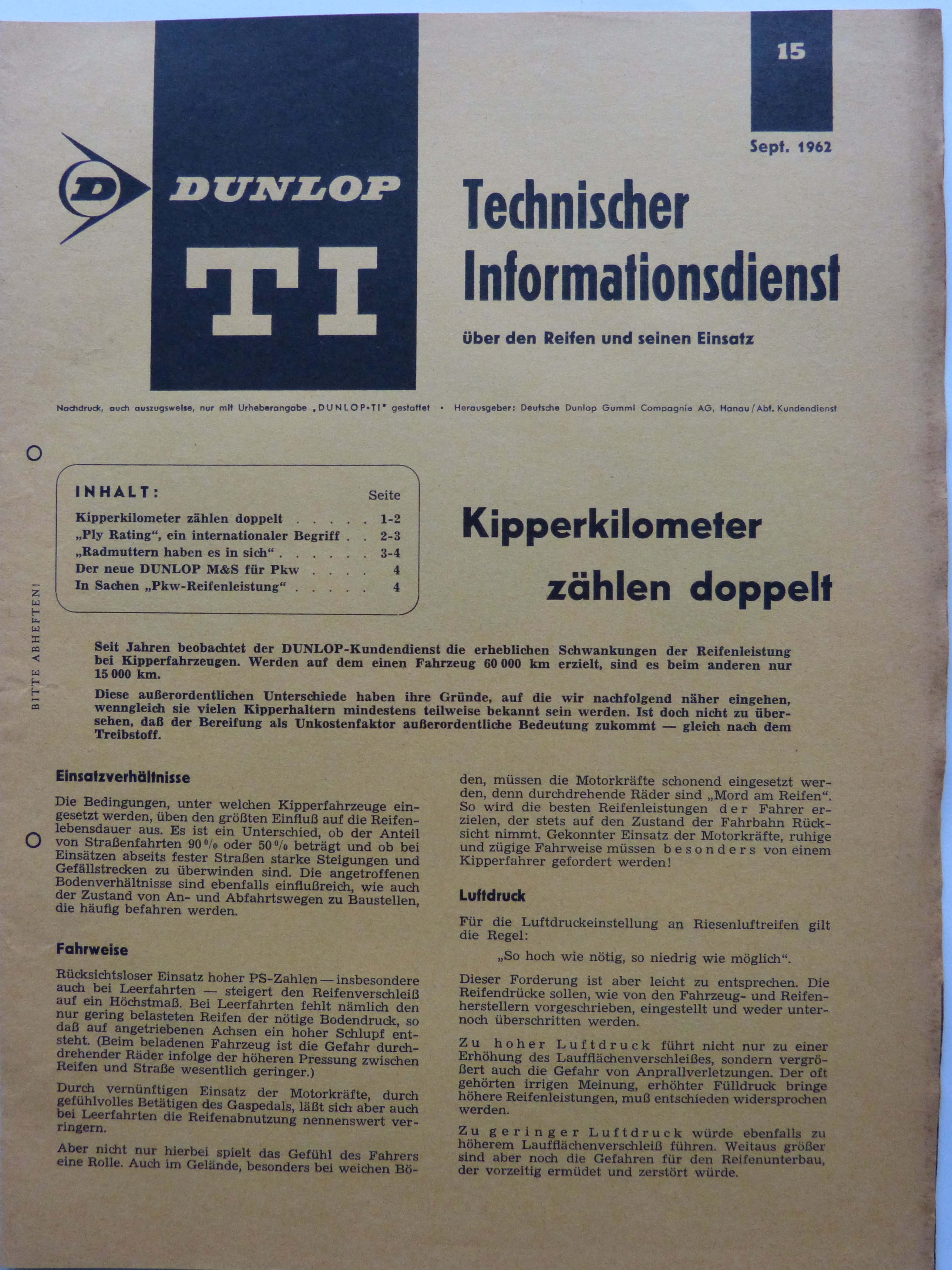 Einzelblatt: Dunlop-Informationsblatt (Städt. Hellweg-Museum Geseke CC BY-NC-SA)