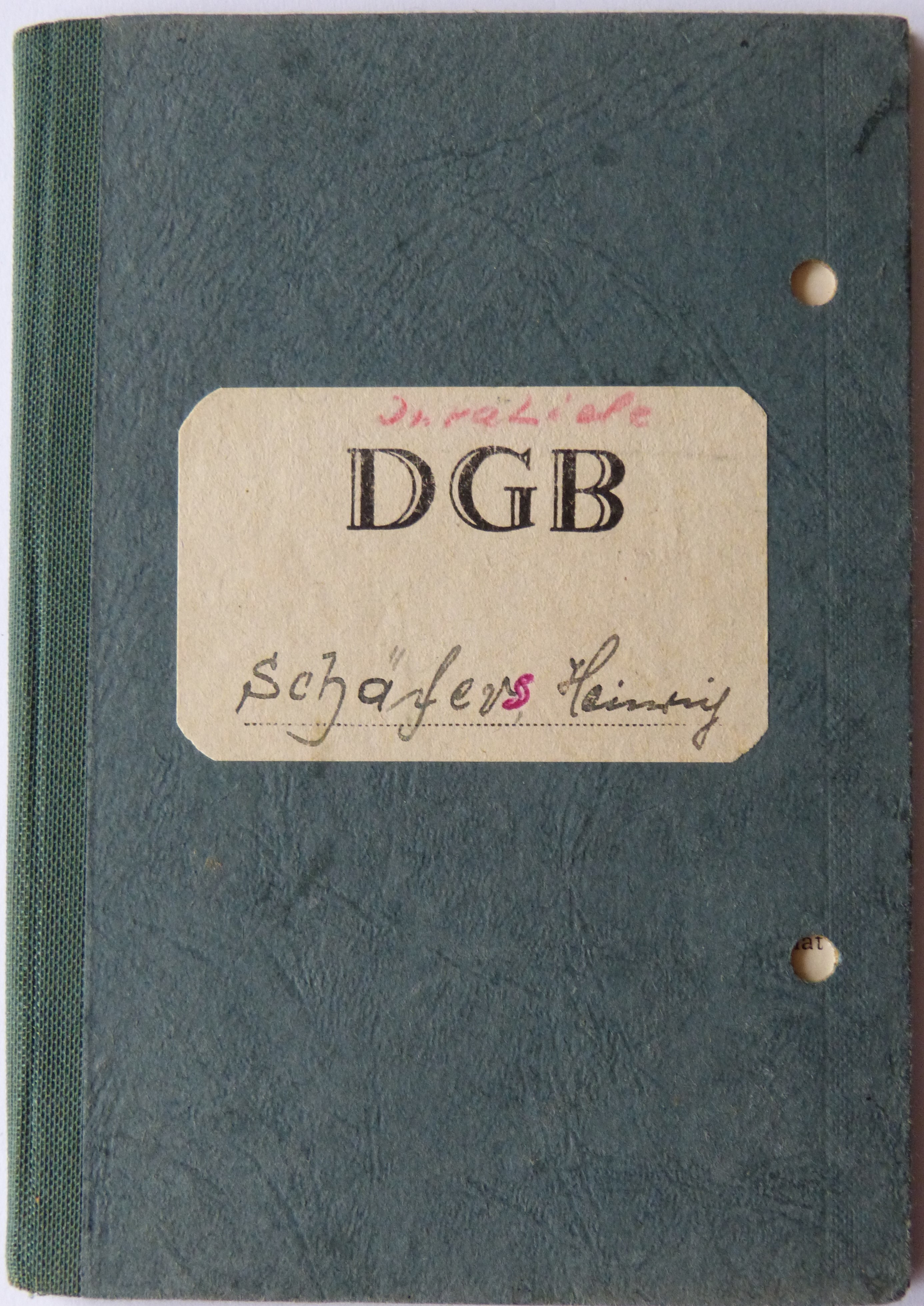 Mitgliedsbuch DGB (Städt. Hellweg-Museum Geseke CC BY-NC-SA)
