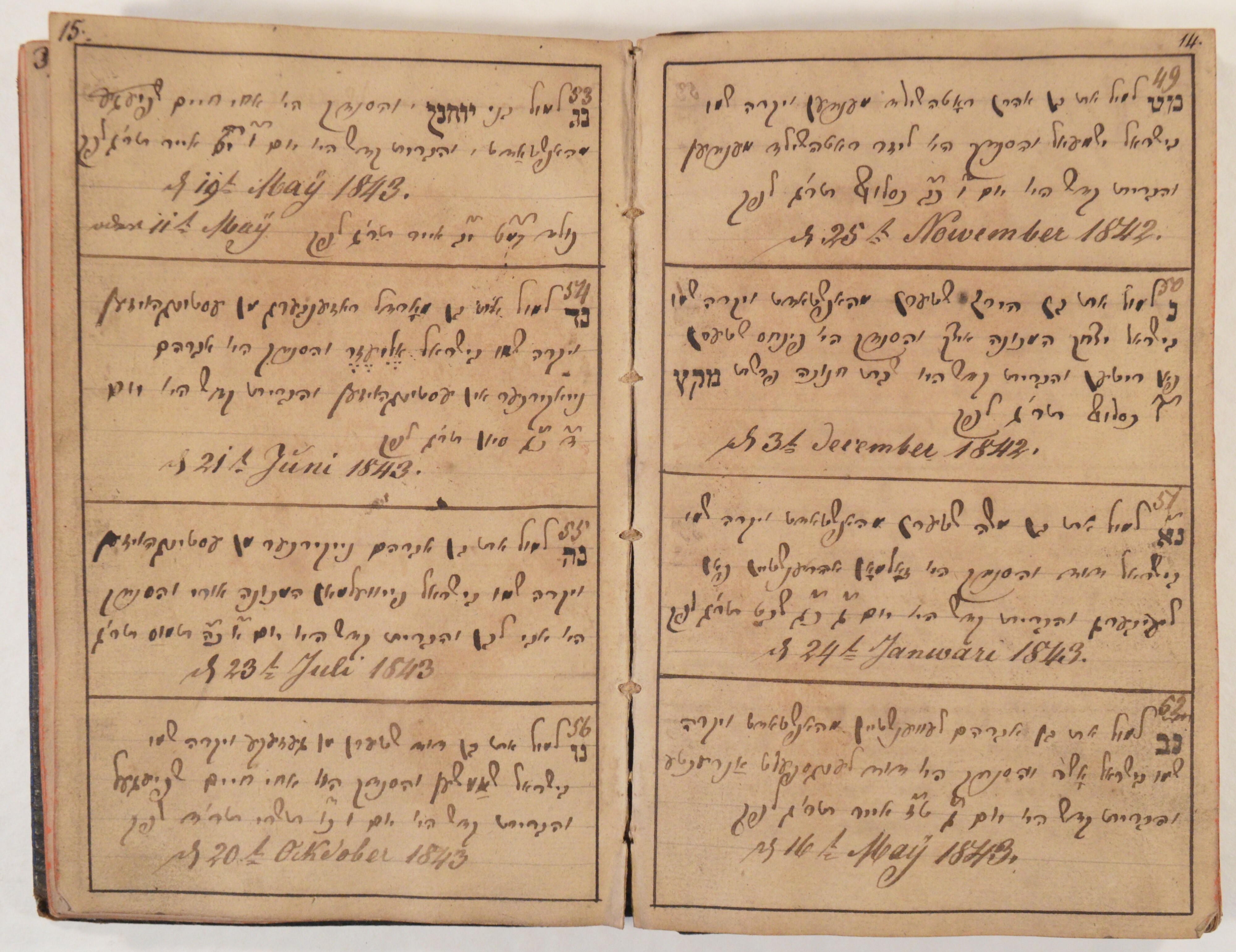 Beschneidungsbücher von Meyer Spiegel (Thoms Ridder/ Jüdisches Museum Westfalen Dorsten CC BY-NC-SA)