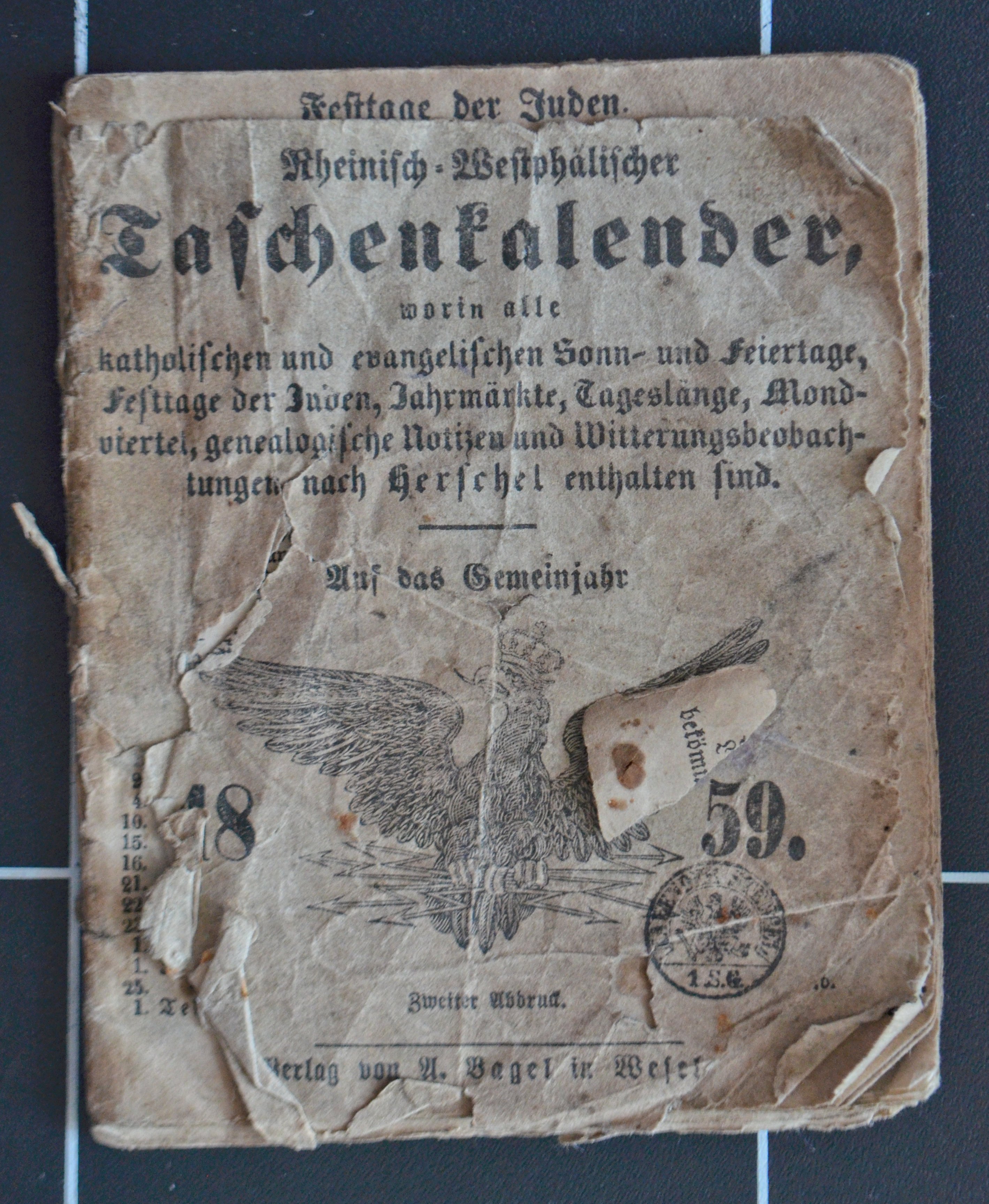 Rheinisch-Westphälischer Taschenkalender (Jüdisches Museum Westfalen Dorsten CC BY-NC-SA)